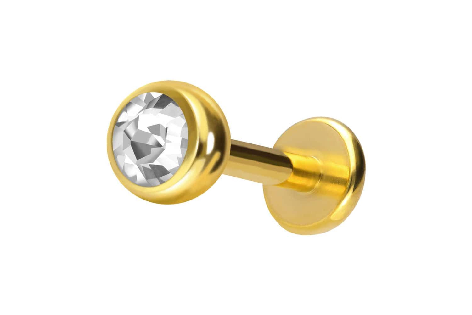 PIERCINGLINE Piercing-Set Titan Labret KRISTALL (Labrets, 1-tlg)