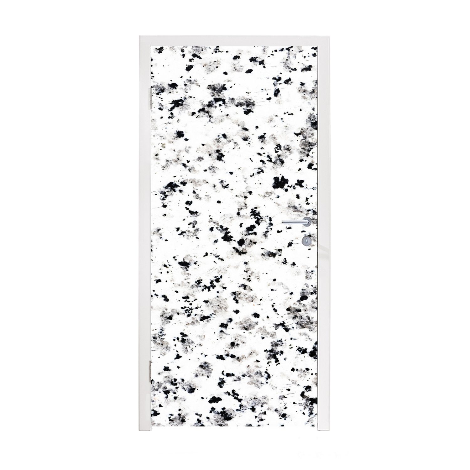 MuchoWow Türtapete Marmor - Punkte - Weiß, Matt, bedruckt, (1 St), Fototapete für Tür, Türaufkleber, 75x205 cm | Türtapeten