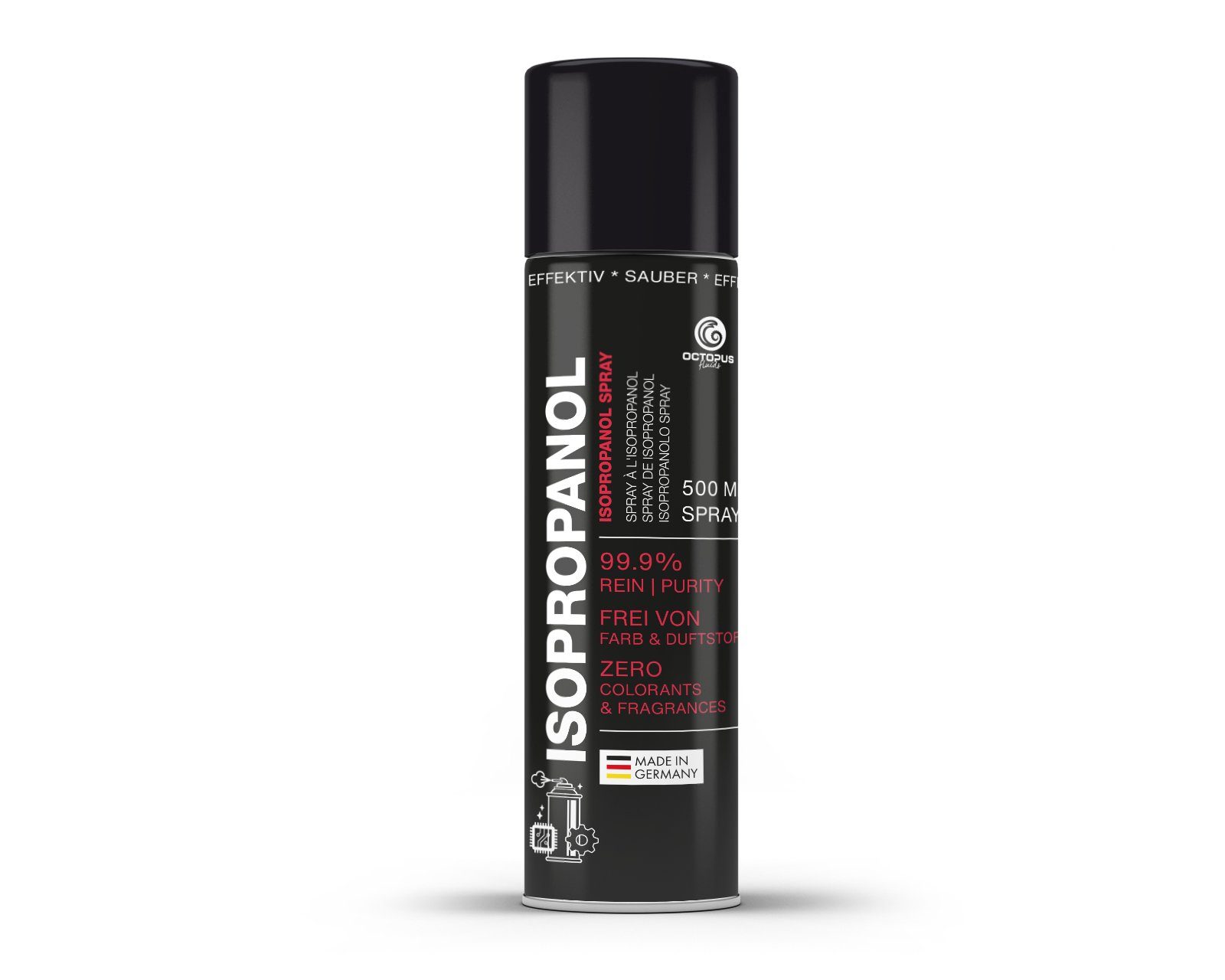 OCTOPUS Fluids 99,9% Isopropanol Spray, Reiniger und Fettlöser Nachfülltinte (1x 500 ml)