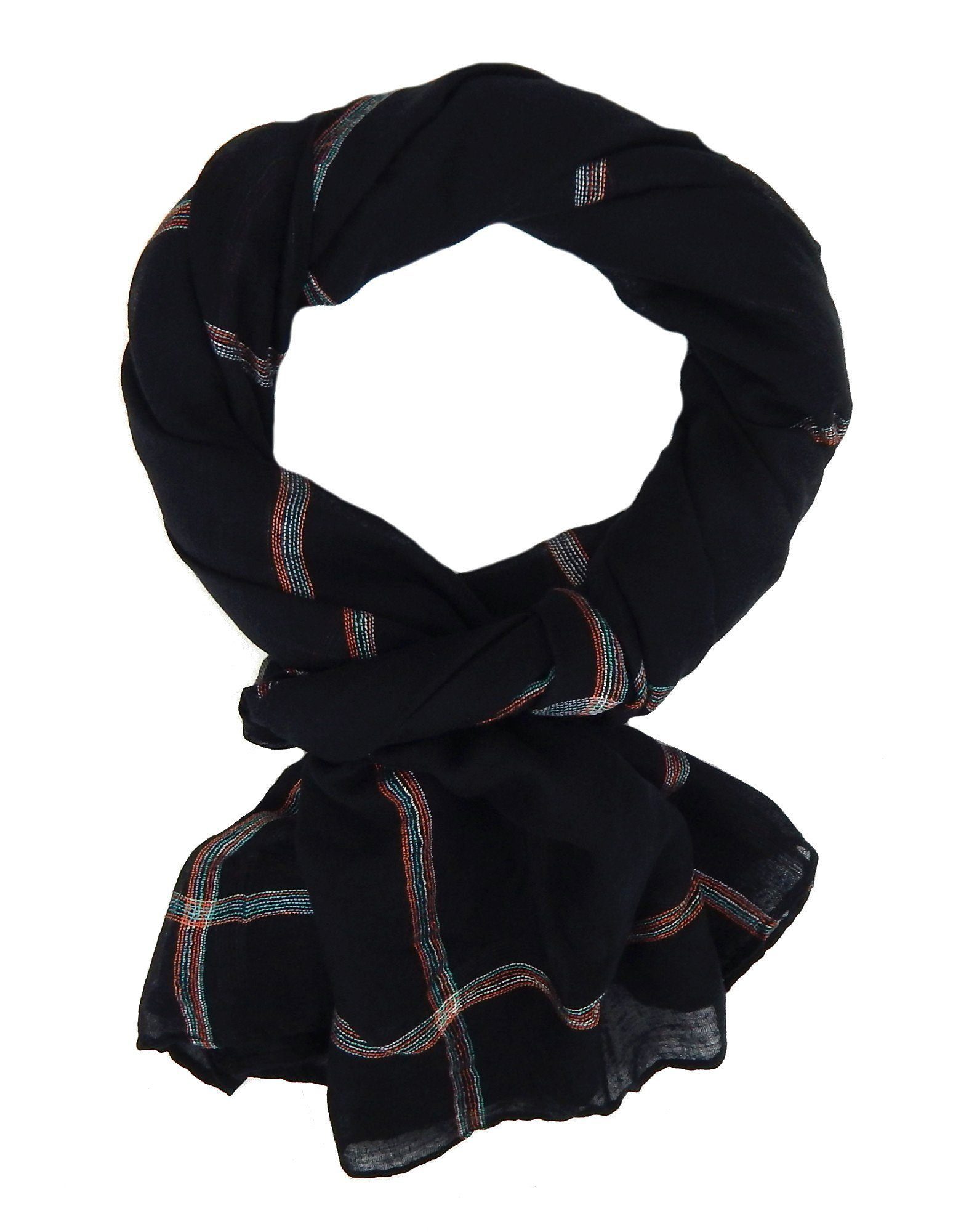 Ella Jonte Modeschal, leichter eleganter Schal schwarz bunte Streifen Visko günstig online kaufen