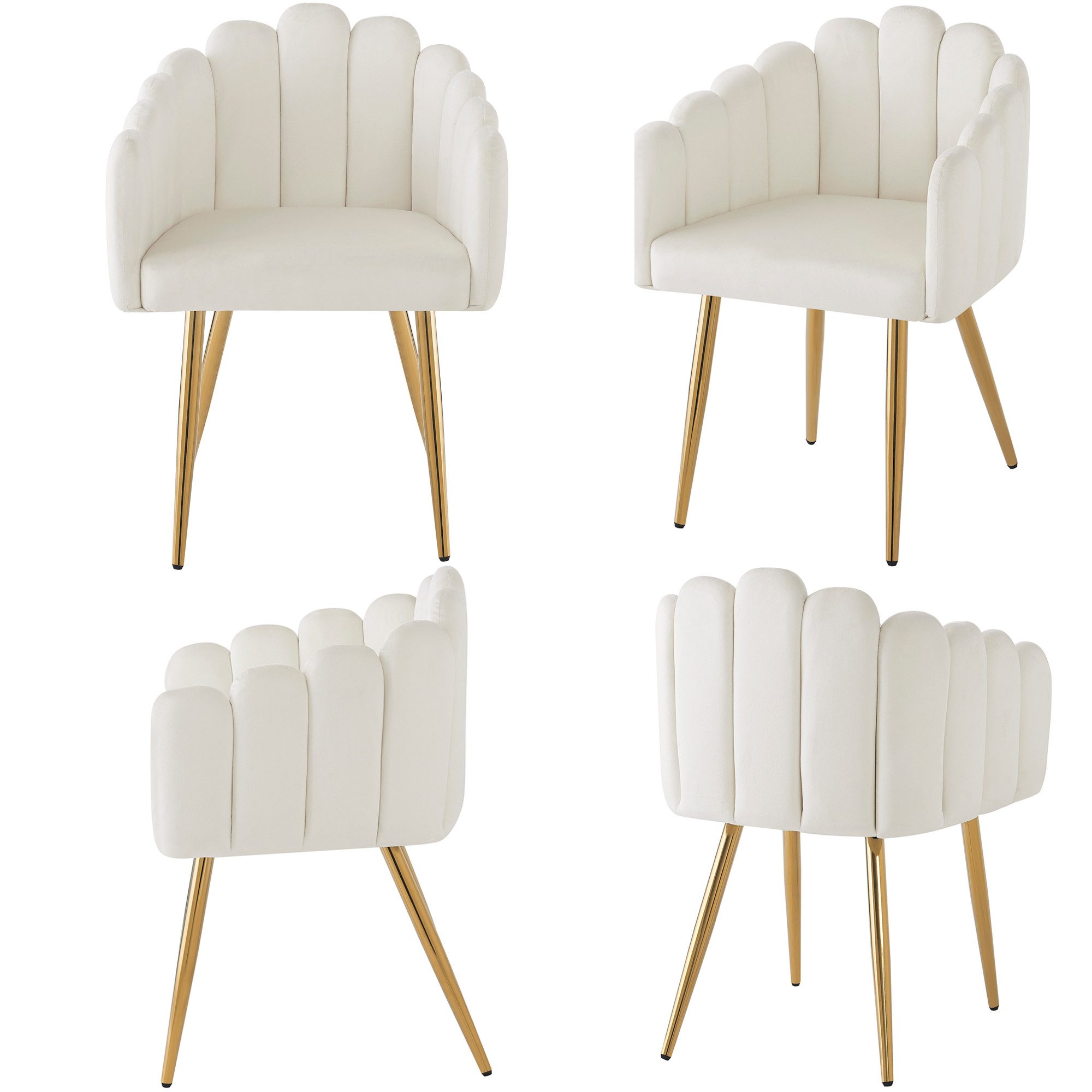 Flieks Polsterstuhl (Set, 4 St), 4er Set Esszimmerstühle mit Armlehnen Wohn günstig online kaufen