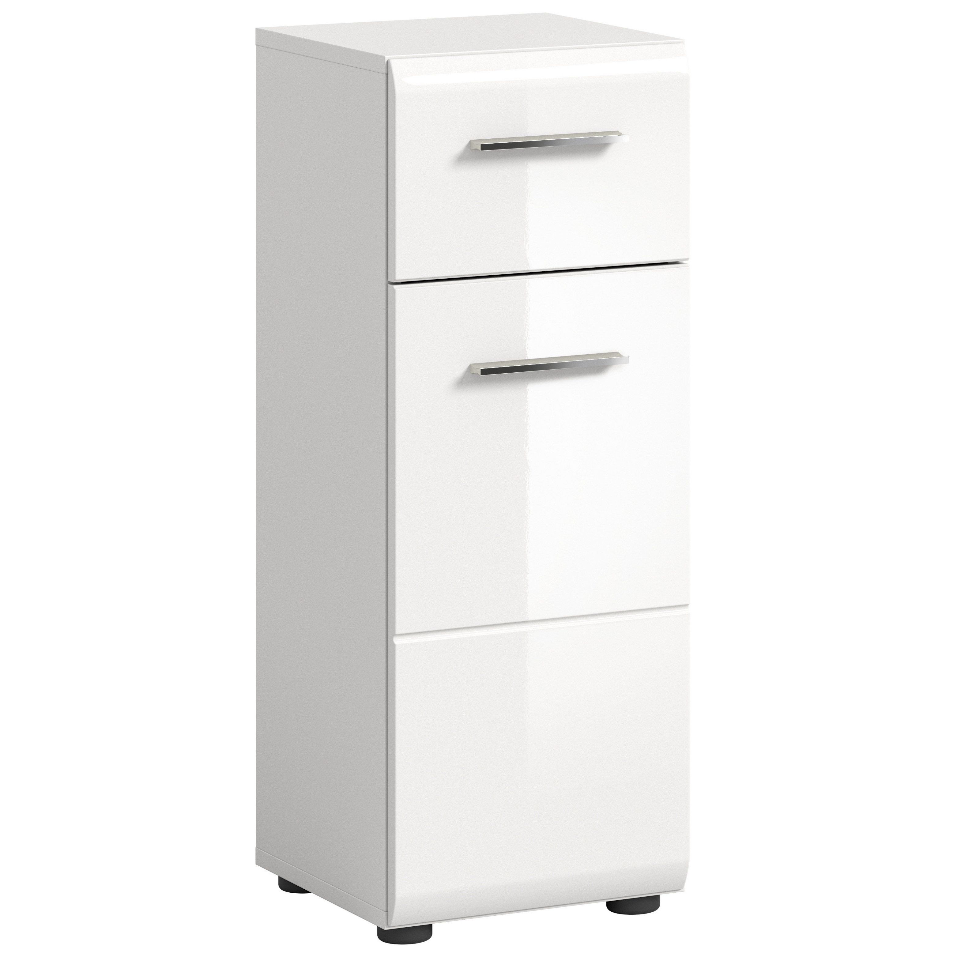 furnling Badkommode Standschrank Ivy, 1 Schublade, 1 Tür, 2 Fächer innen, Stauraum, Badezimmerschrank, weiß