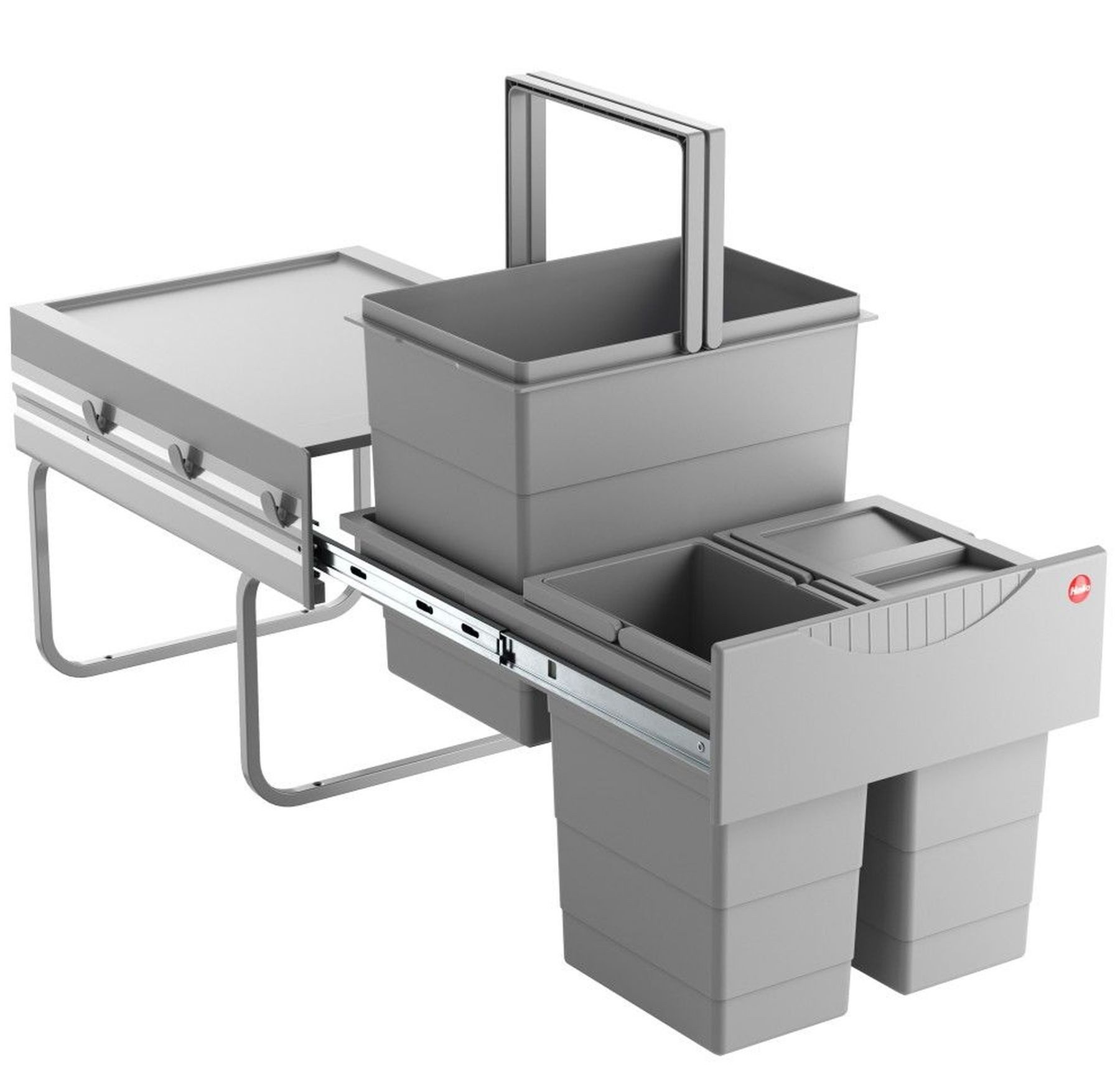 Hailo Einbaumülleimer Hailo Tandem 3-fach Mülleimer Küche Einbau 40-90cm Schrank Biodeckel, siehe Beschreibung