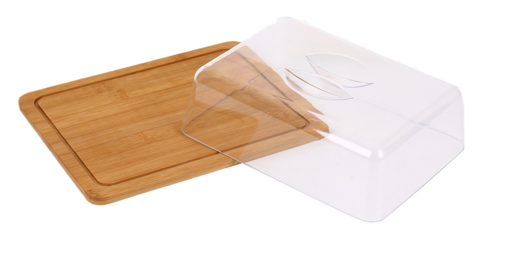 Cheffinger Butterdose Bambus Käseglocke & Butterdose – Frischhalten mit Stil, (1-tlg)