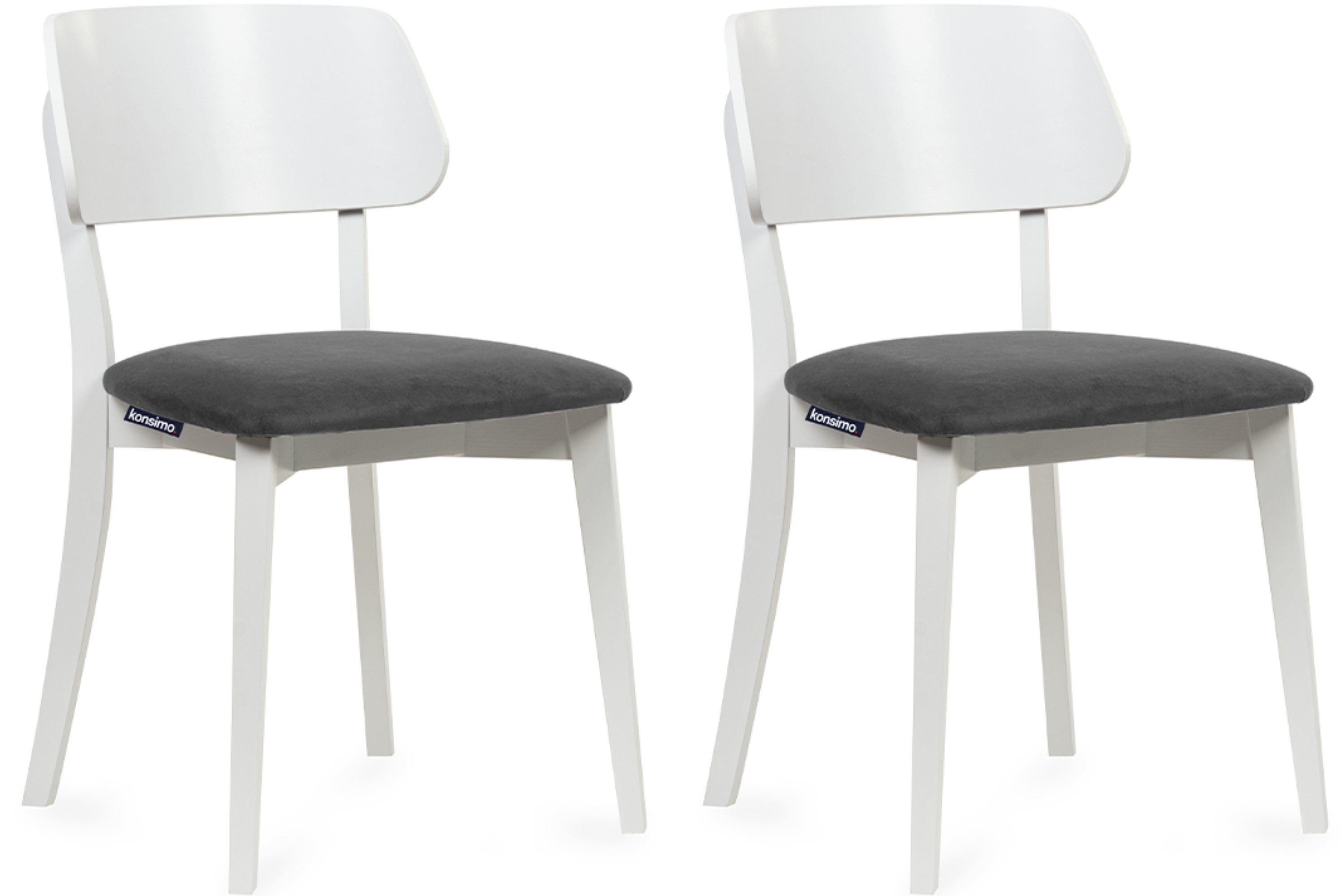 KONSIMO® Holzstuhl VINIS Esstischstühle, Skandi-Stil, hergestellt in der EU (Set, 2 St), Gestell aus Massivholz, Velour-Sitz