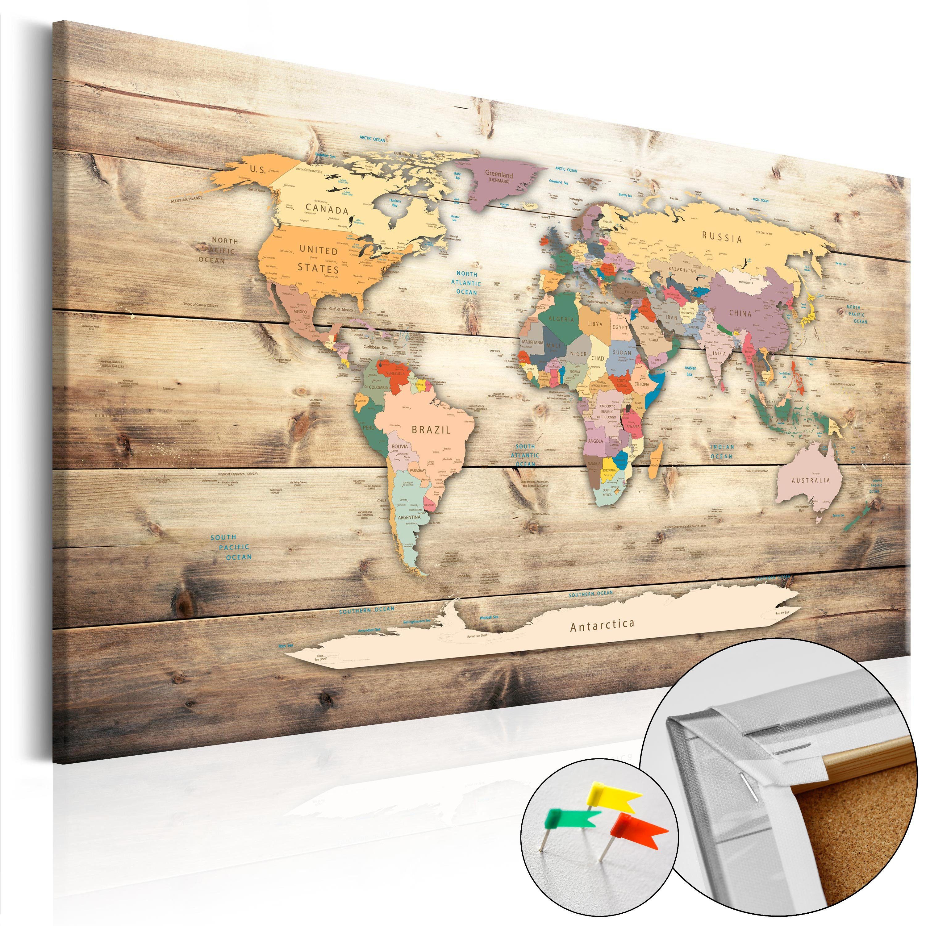 Artgeist Pinnwand The World at Your Fingertips [Cork Map]