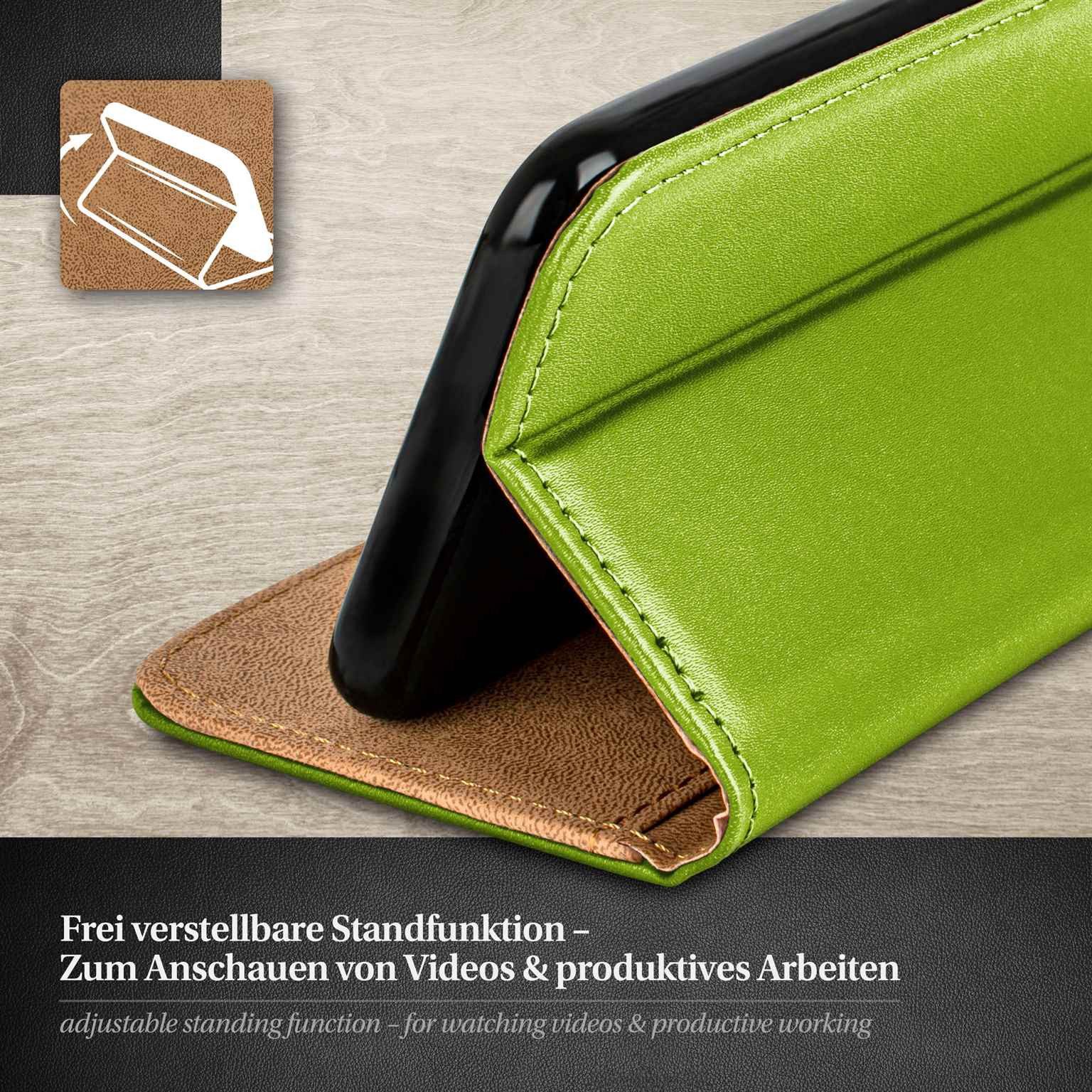 moex Handyhülle für Samsung Galaxy Note 10 Hülle Klappbar Book Case Grün 6,3 Zoll, Klapphülle Kartenfach Flip Cover Handytasche Leder Optik Schutzhülle