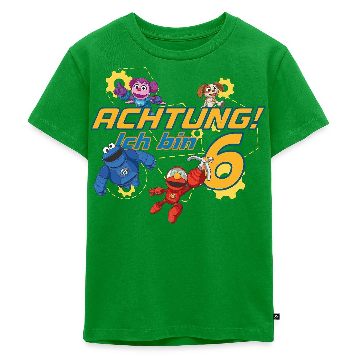 Spreadshirt T-Shirt Mecha Builders Team Achtung Ich Bin 6 Jahre Alt Kinderkunst Kinder Pre (1-tlg)