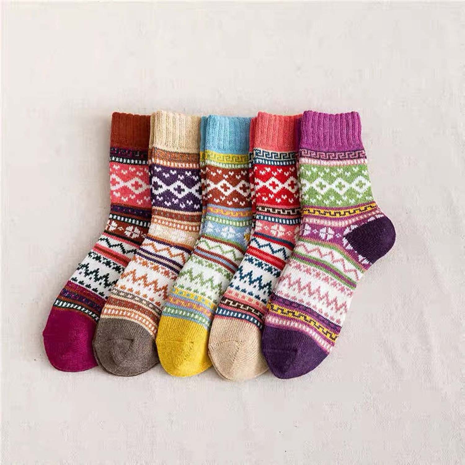 trends for living Freizeitsocken Unisex Stricksocken Retro-Wollsocken plus günstig online kaufen