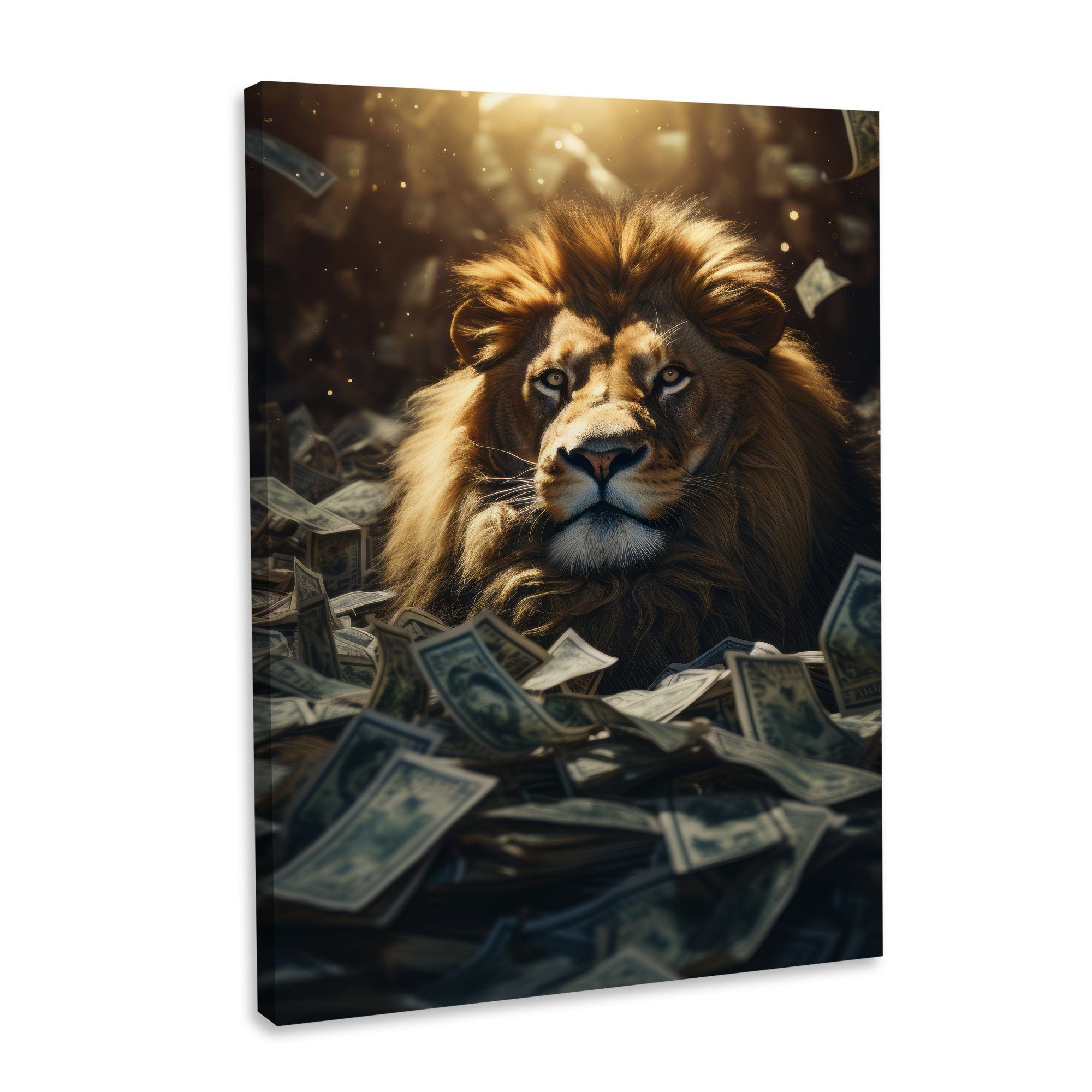 Hustling Sharks Leinwandbild Löwen-Bild als XXL Leinwandbild "Lion Rich" - günstig online kaufen