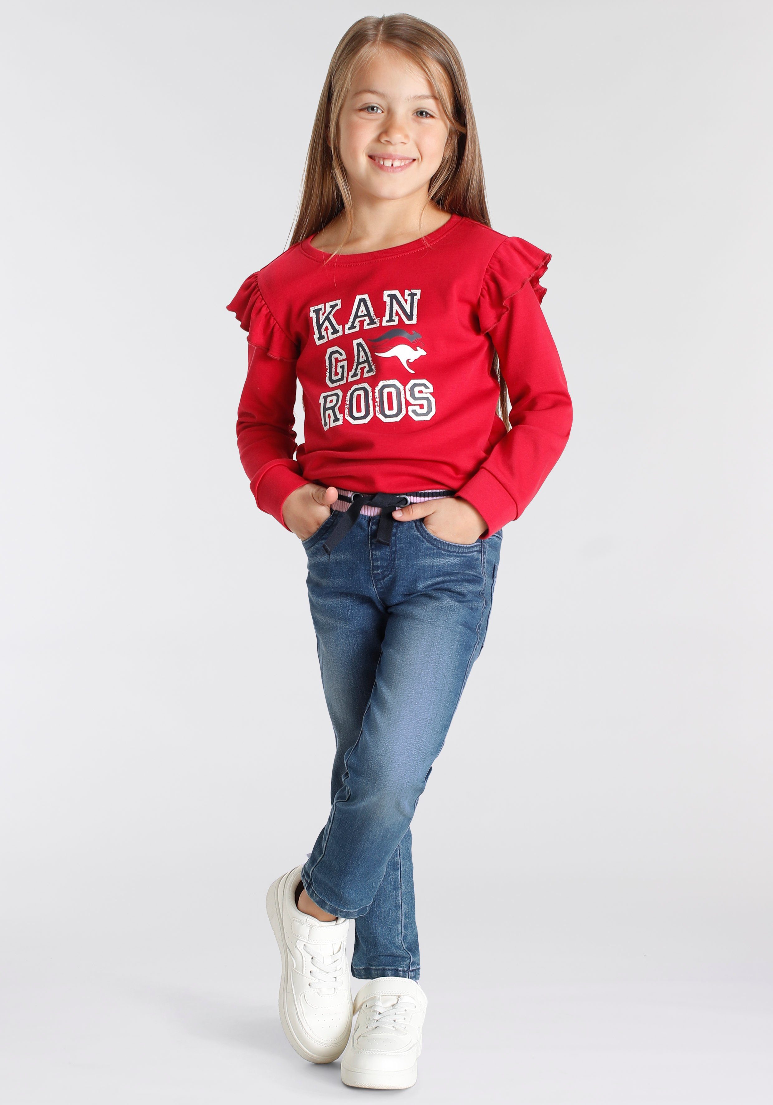 KangaROOS Sweatshirt Glitter mit Rüschen an den Ärmeln | Sweatshirts