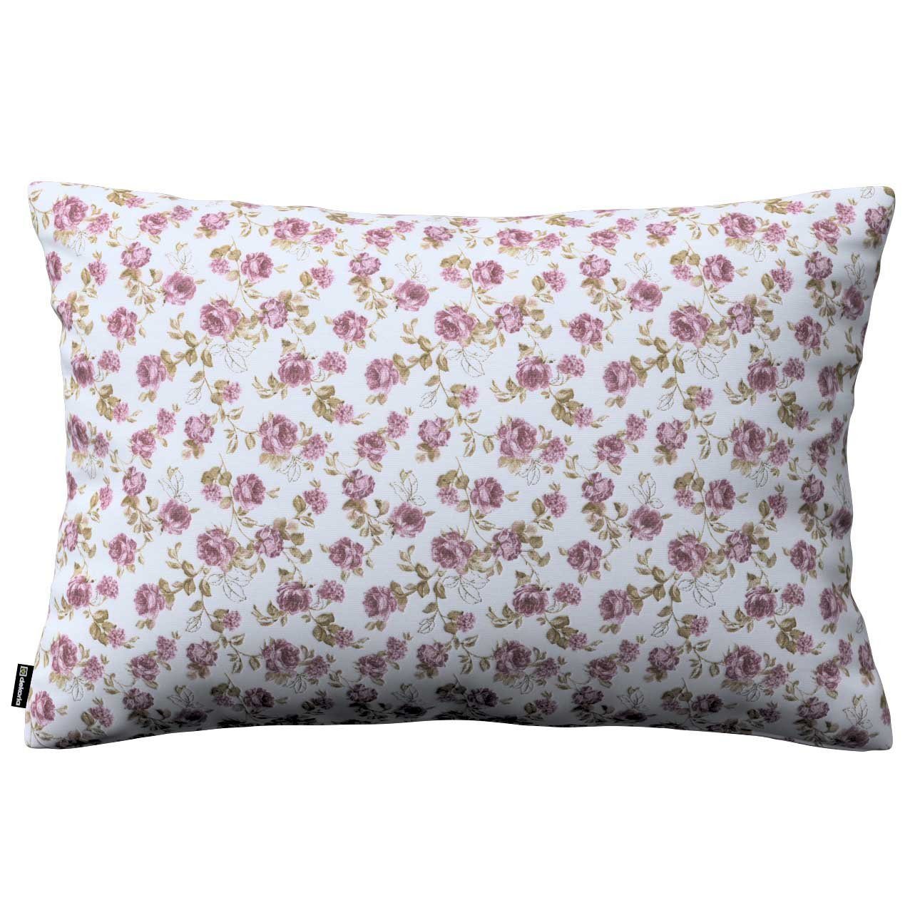 Kissenbezüge Kinga rechteckig, Flowers, Dekoria weiß-rosa | Blumenmotive