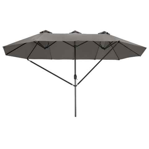tectake Sonnenschirm Silia, geeignetes Set für Terrasse oder Garten, Parasol inkl. Windsicherung und Schutzhülle, Aluminiumgestell