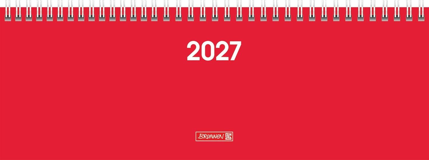 Querkalender BRUNNEN Querterminbuch 772 Karton, rot 2 Seiten = 1 Woche