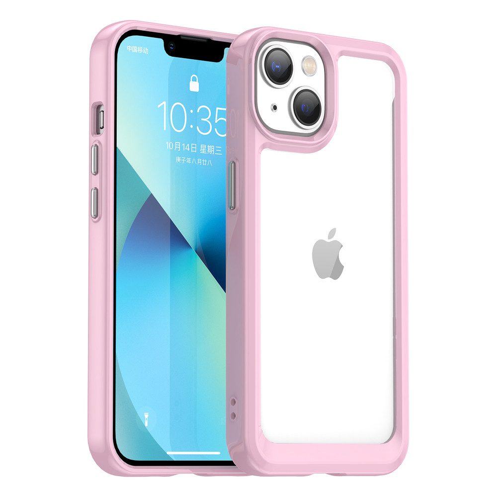 Hurtel Handyhülle Schutzhülle Smartphonehülle Hartschale 6,7 Zoll, Hybrid aus TPU & PC, erhöhte Kanten, Trageband-Öse