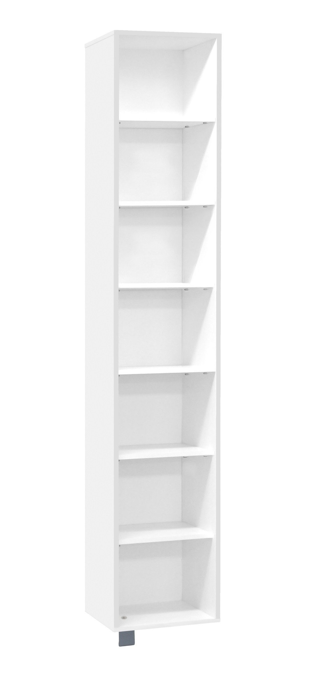 Mäusbacher Schuhschrank drehbar, 5 Fächer, in weiss / Spiegel - 34x190x27 (BxHxT)