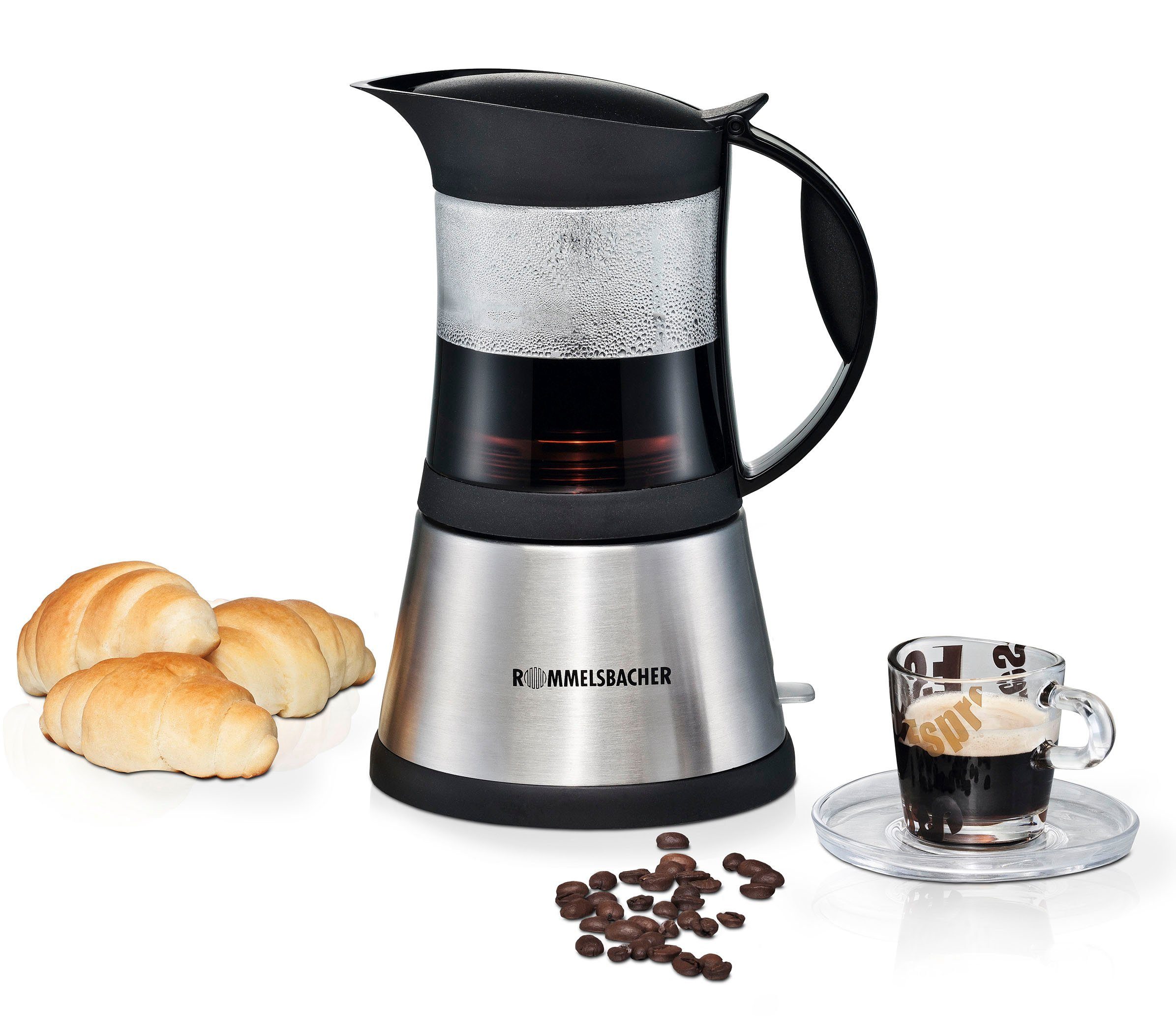 Rommelsbacher Espressokocher EKO aus 0,35l 376/G, hitzebeständigem Glas Kaffeekanne