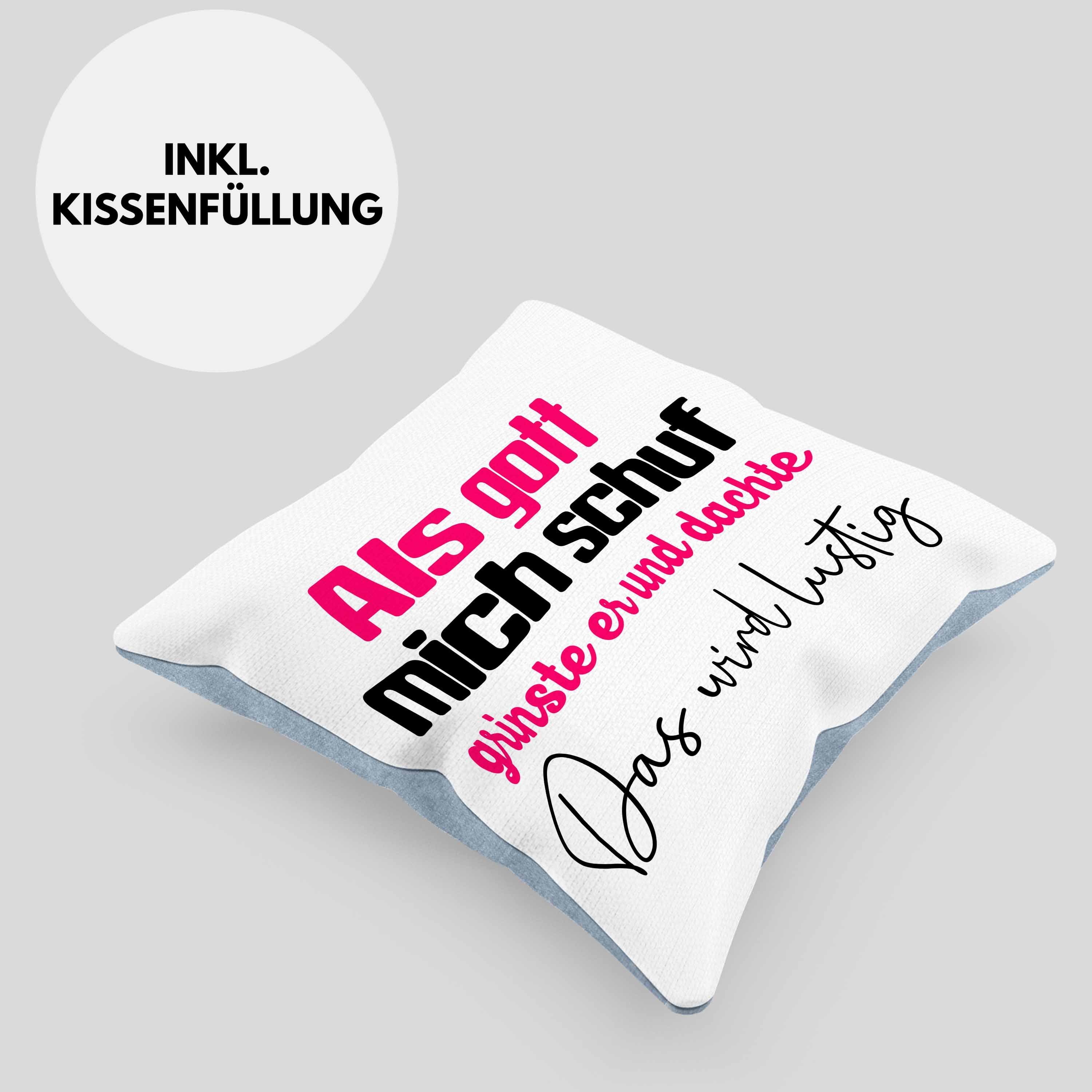 Dekokissen - Mich Als Dekokissen Kollegin Mutter Kissen Lustiger Geschenk Freundin 40x40 Frauen Beste Trendation mit Freundin Schuf Spruch Füllung Gott Blau Trendation