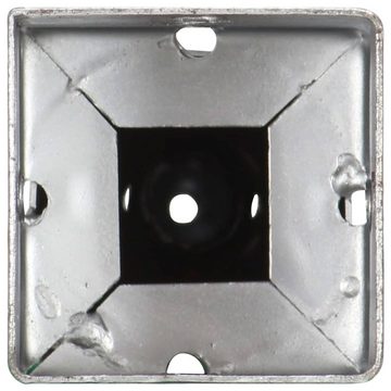 vidaXL Einschlagbodenhülse Erdspieße 2 Stk Silbern 101057 cm Verzinkter Stahl
