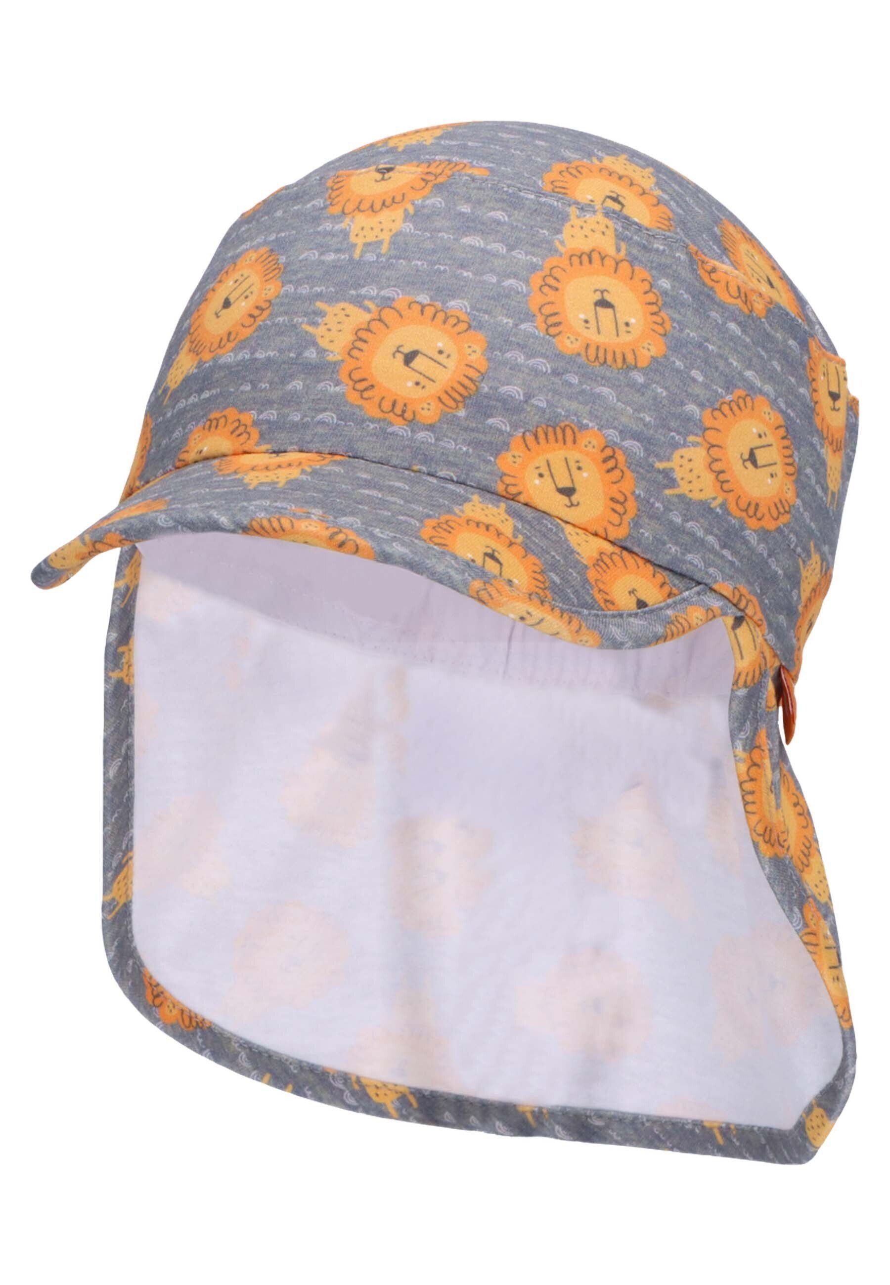 Sterntaler® Schirmmütze Schirmmütze Nackenschutz Löwe (1-St., Sommermütze mit Größenregulierungsband idealer Sonnenschutz für Kinder) Babyhut mit Nackenschutz bedruckt mit süßen Motiven