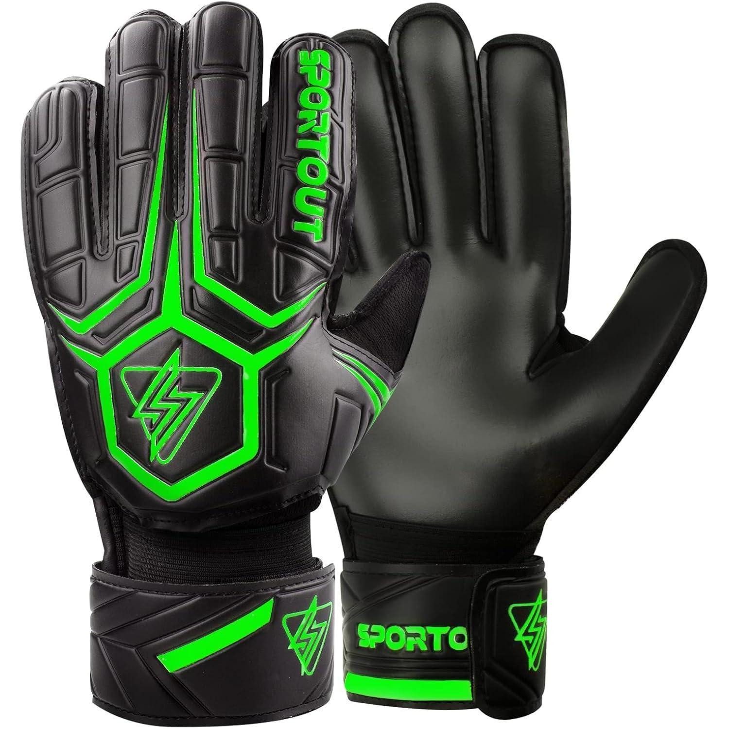 LuxusKollektion Torwarthandschuhe Torwarthandschuhe Fingersave Latex 4mm Herren Schwarz-Grün 9