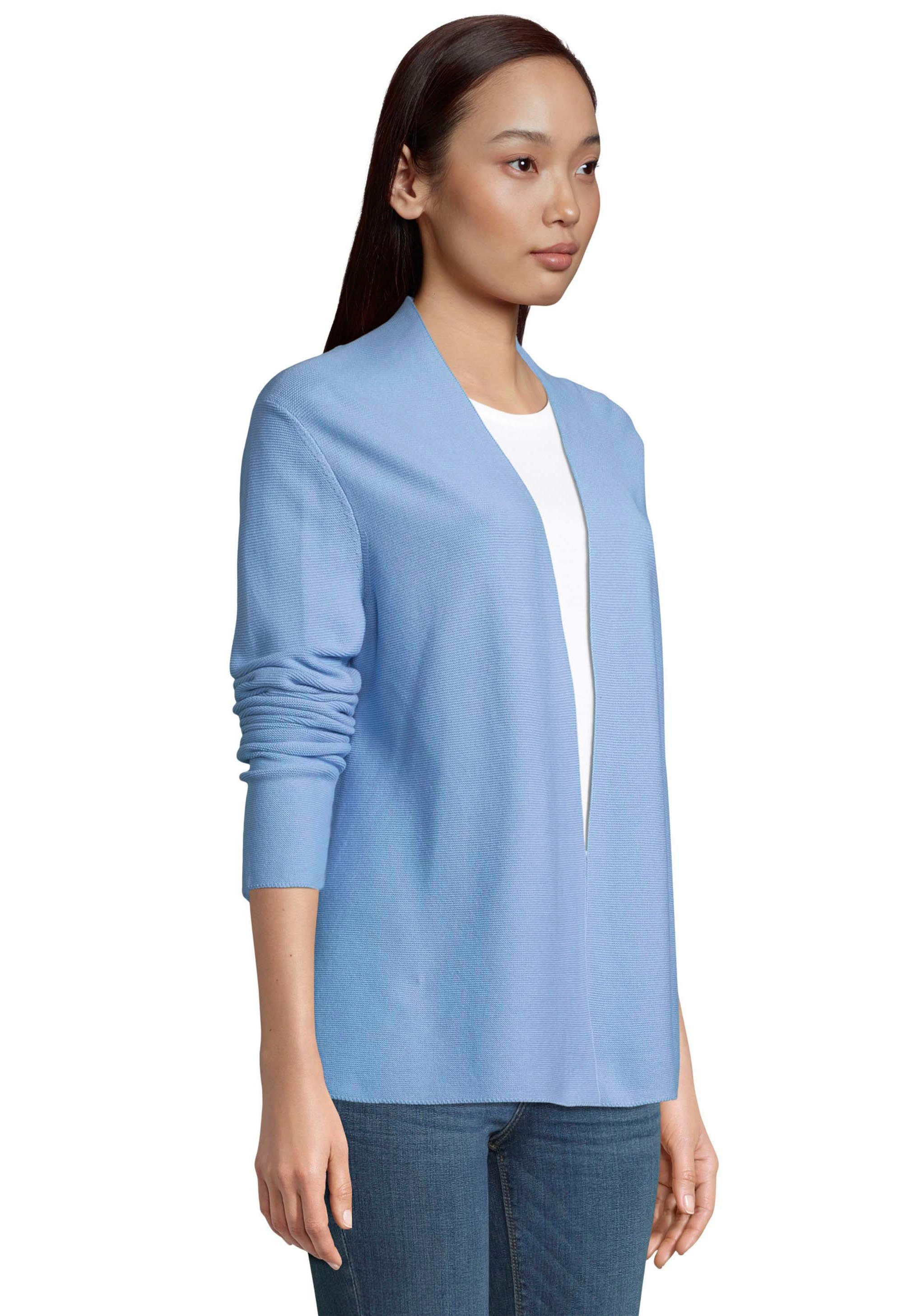 TAILOR mittelblau Cardigan feiner TOM Struktur mit