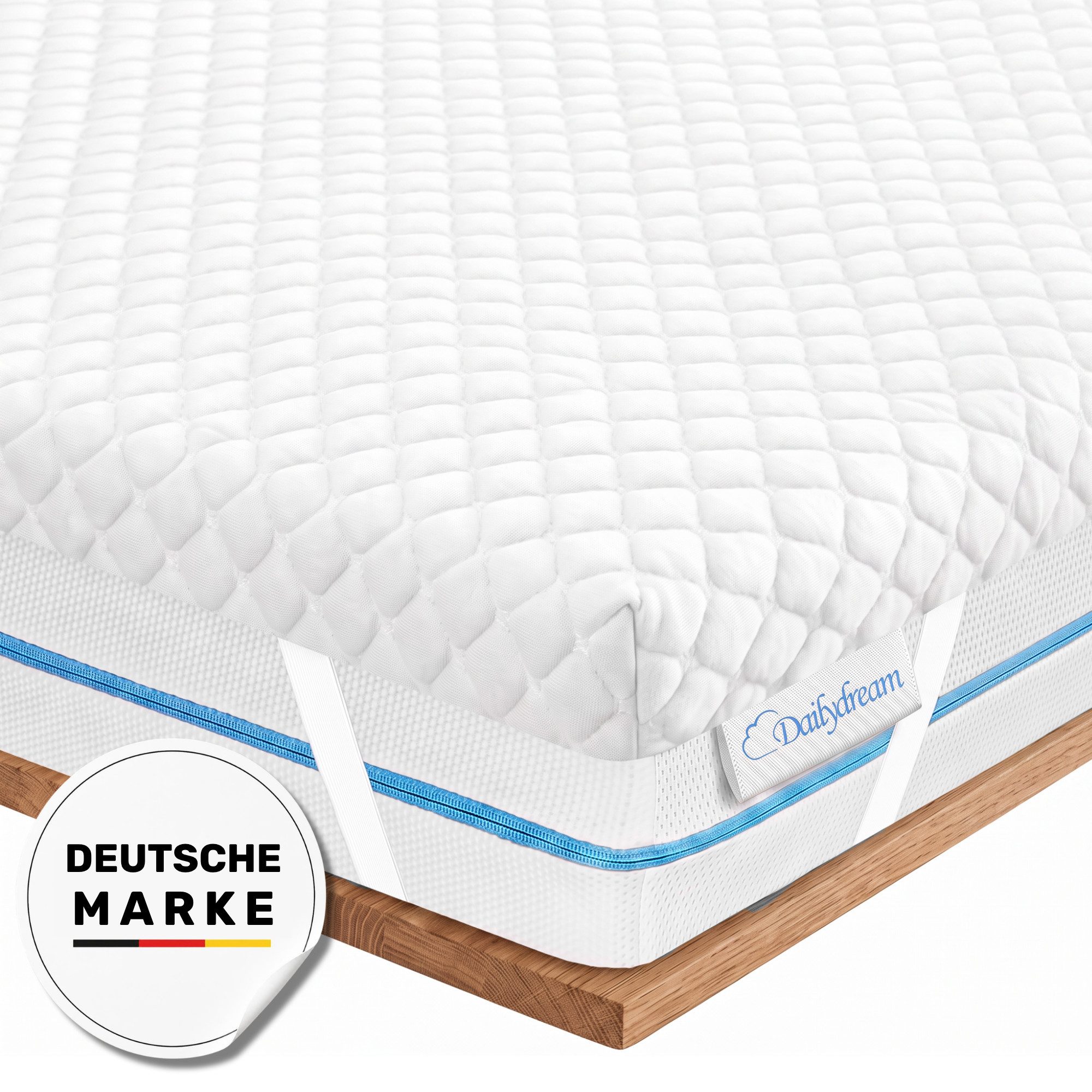 Dailydream, Topper, Matratzentopper, Viscoschaum, Memory Foam, rutschfest, H1/2, (Pure Edition), wertet harte Matratzen auf und bietet einen erholsameren Schlaf