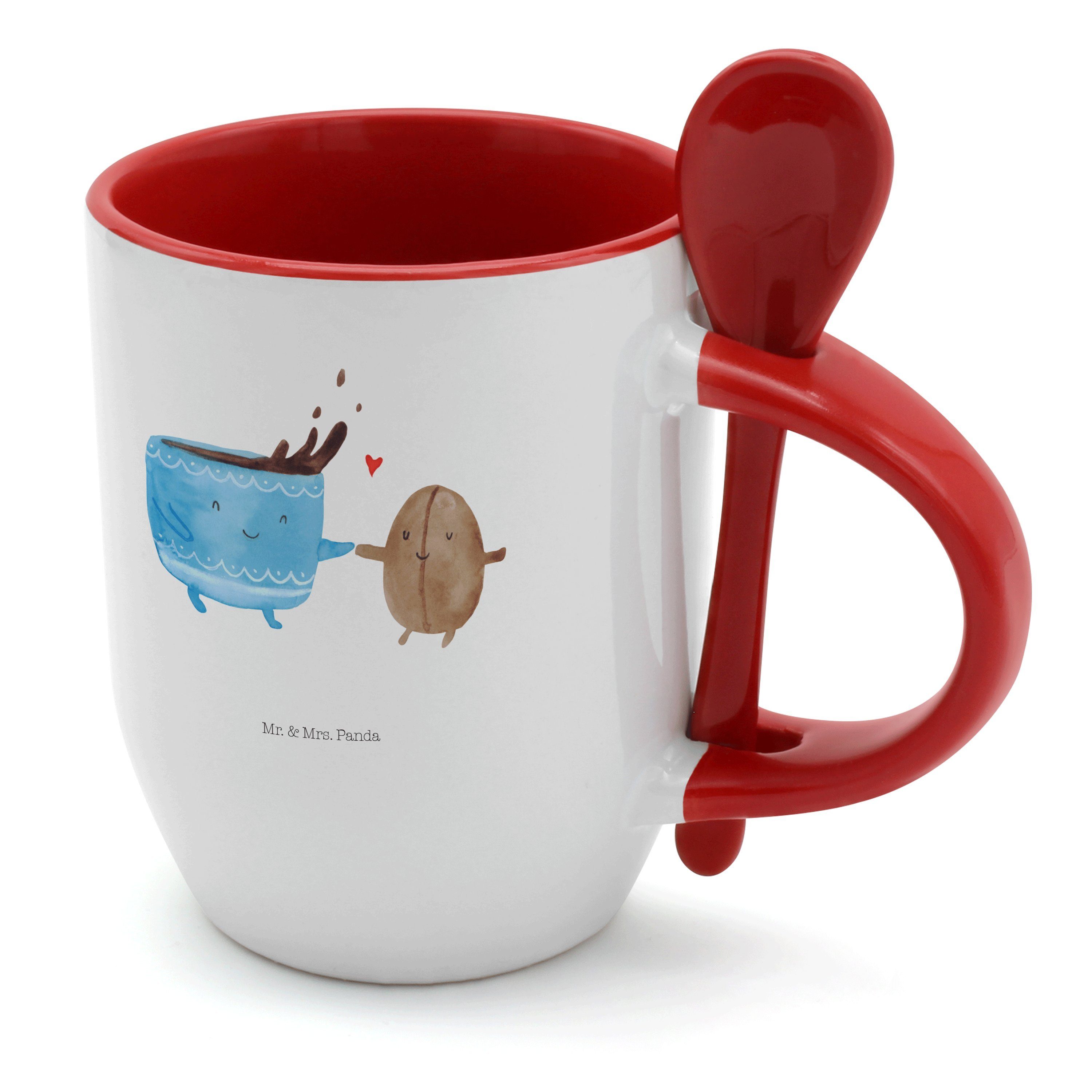 Mr. & Mrs. Panda Tasse Kaffee Bohne - Weiß - Geschenk, Kaffeebecher, Kaffeetasse, Tiere, Gut, Keramik | Tassen