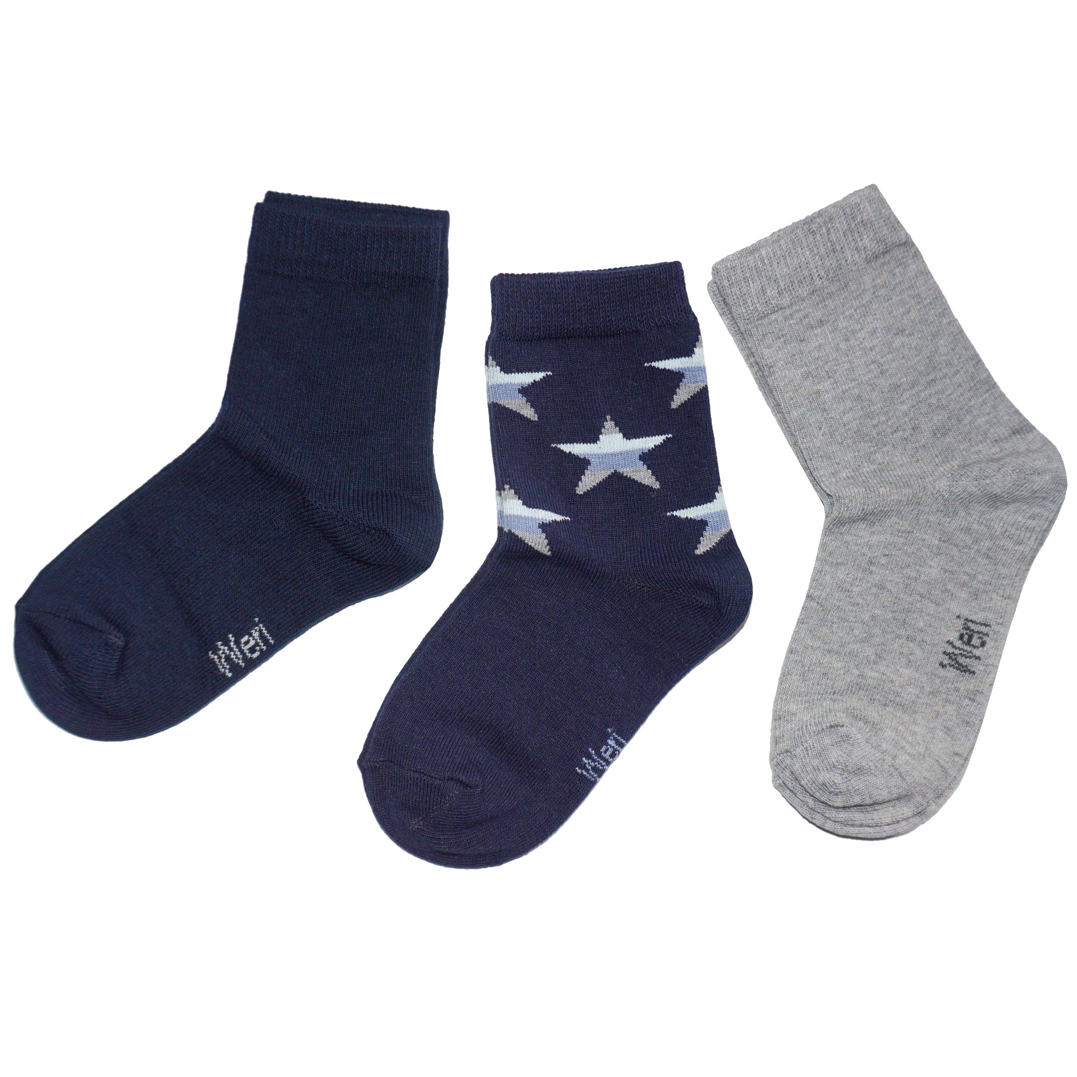 WERI SPEZIALS Strumpfhersteller GmbH Socken Kinder Socken 3-er Pack für Jungs >>Sterne<< aus Baumwollle (Set) 3er-Pack