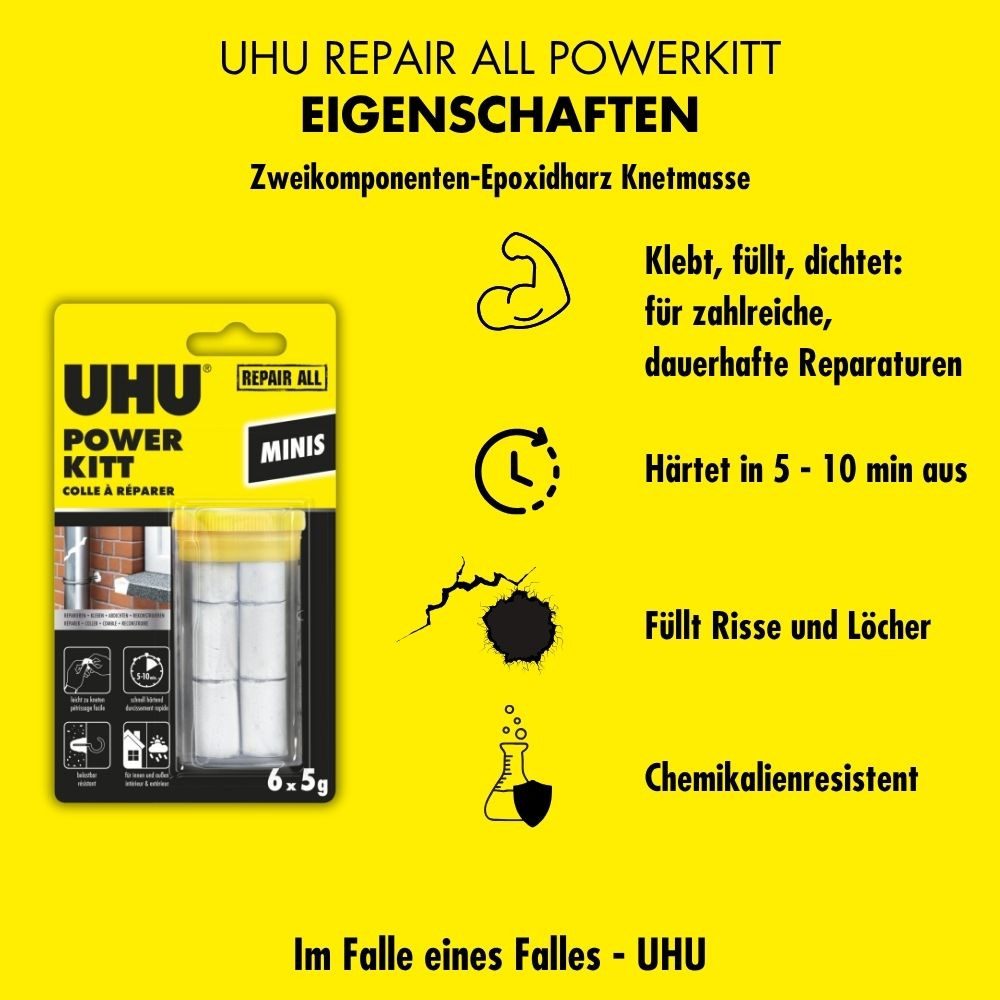 UHU Montagekleber UHU Repair All Powerkitt Minis 30 g (6 x 5 g), in