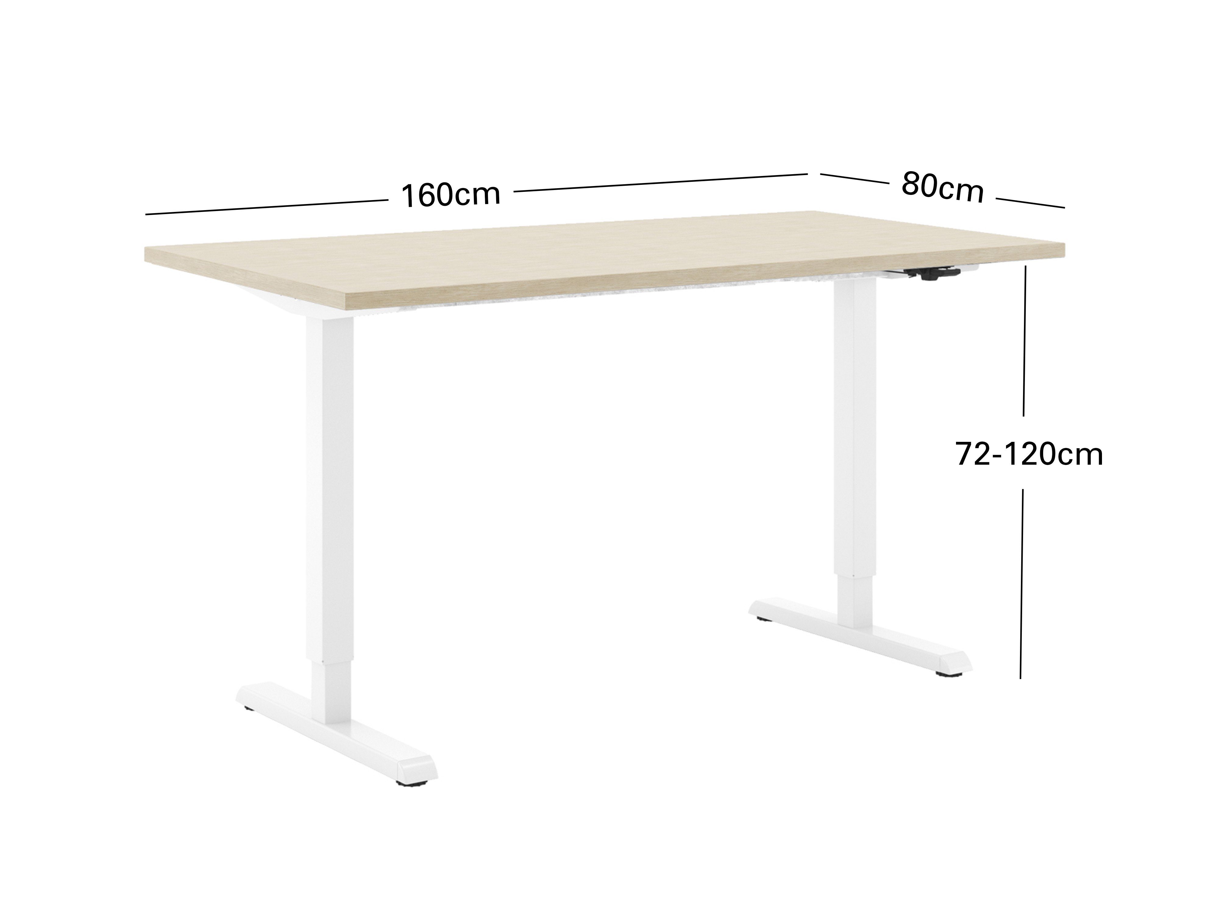 Actiforce Schreibtisch STEELFORCE PRO 300 (Home-Office PRO, 160 x 80 cm / 138 x 67 cm Stufenlos Teleskop), elektrisch höhenverstellbarer Schreibtisch, ergonomisch