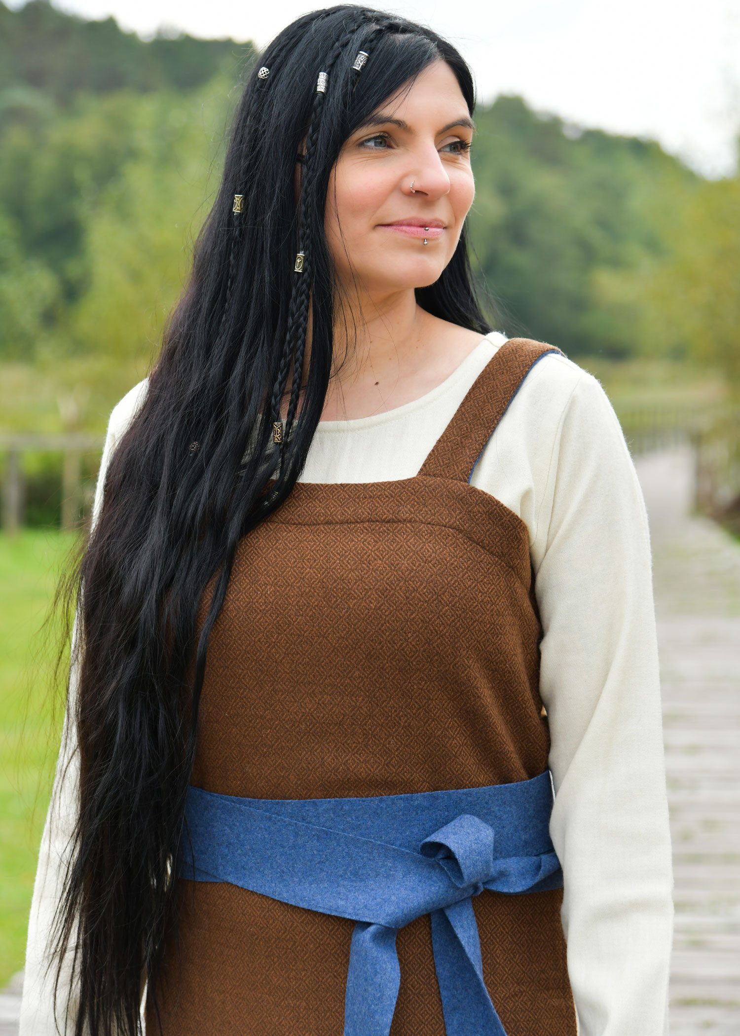 Ritter-Kostüm Wikinger Wollgürtel blau „Joan“