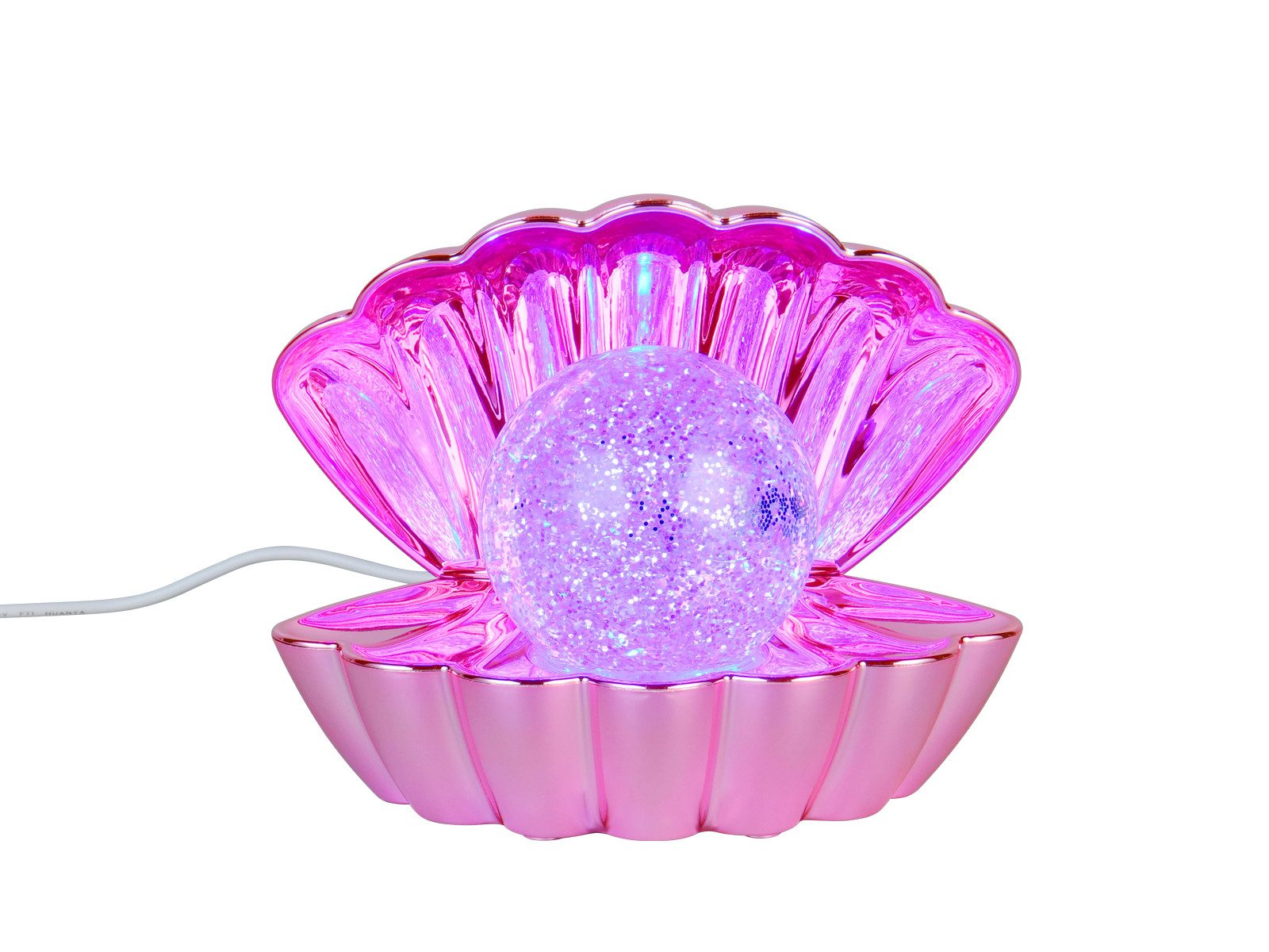Reality Leuchten USB-Tischleuchte Deko-Lampe RGB & Glitzerkugel, Höhe 14cm, ausgefallene kleine Tischlampe, Dekoleuchte Jugendzimmer