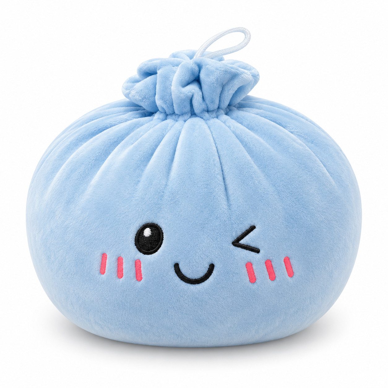 Bert Struis Kuscheltier Kawaii Dumpling extra weich zum Knautschen & Kuscheln 35 cm blau (Set, 1-St., Geschenk-Set), Gesicht mit gestickten Details Weiche Füllung für angenehmes Drücken