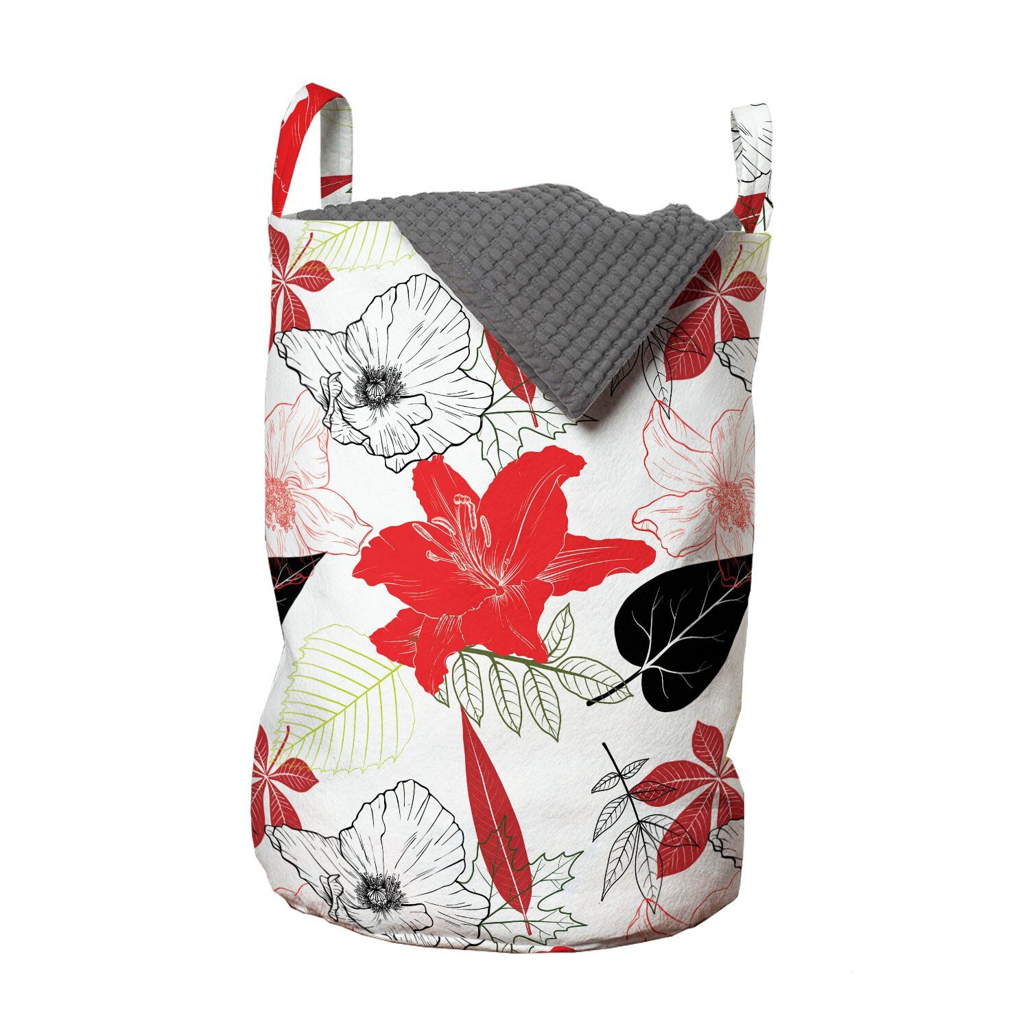 Abakuhaus Wäschesäckchen Wäschekorb Botanical Kordelzugverschluss Griffen für mit Waschsalons, inspiriert Sommer Blumen