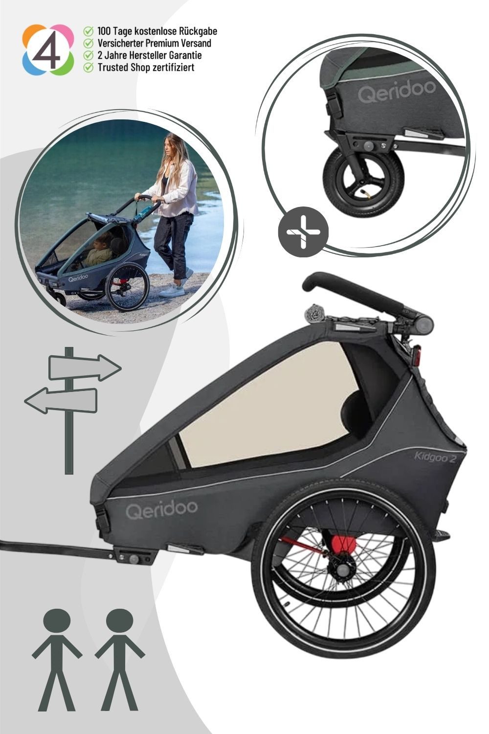 Fahrradkinderanhänger Kidgoo1 (2 Kinder)