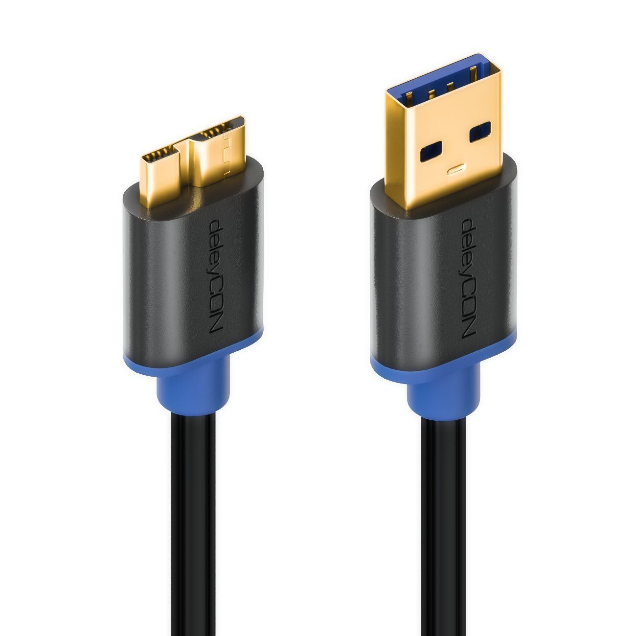 deleyCON deleyCON 1,5m Micro USB 3.0 Datenkabel USB A-Stecker zu Micro USB-Kabel