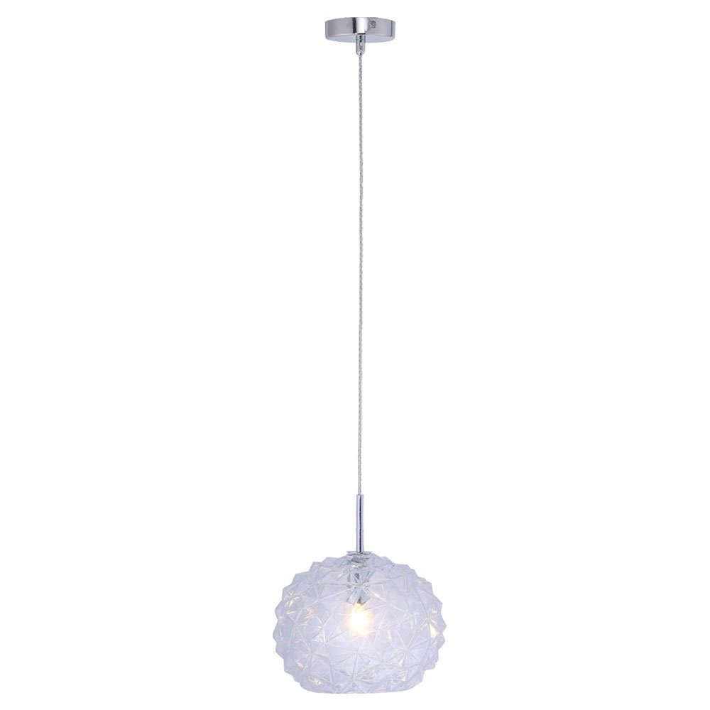 JUST LIGHT Hängeleuchte, Leuchtmittel nicht inklusive, Hängeleuchte Glas Pendelleuchte Retro Esszimmerleuchte Glaskugel E14