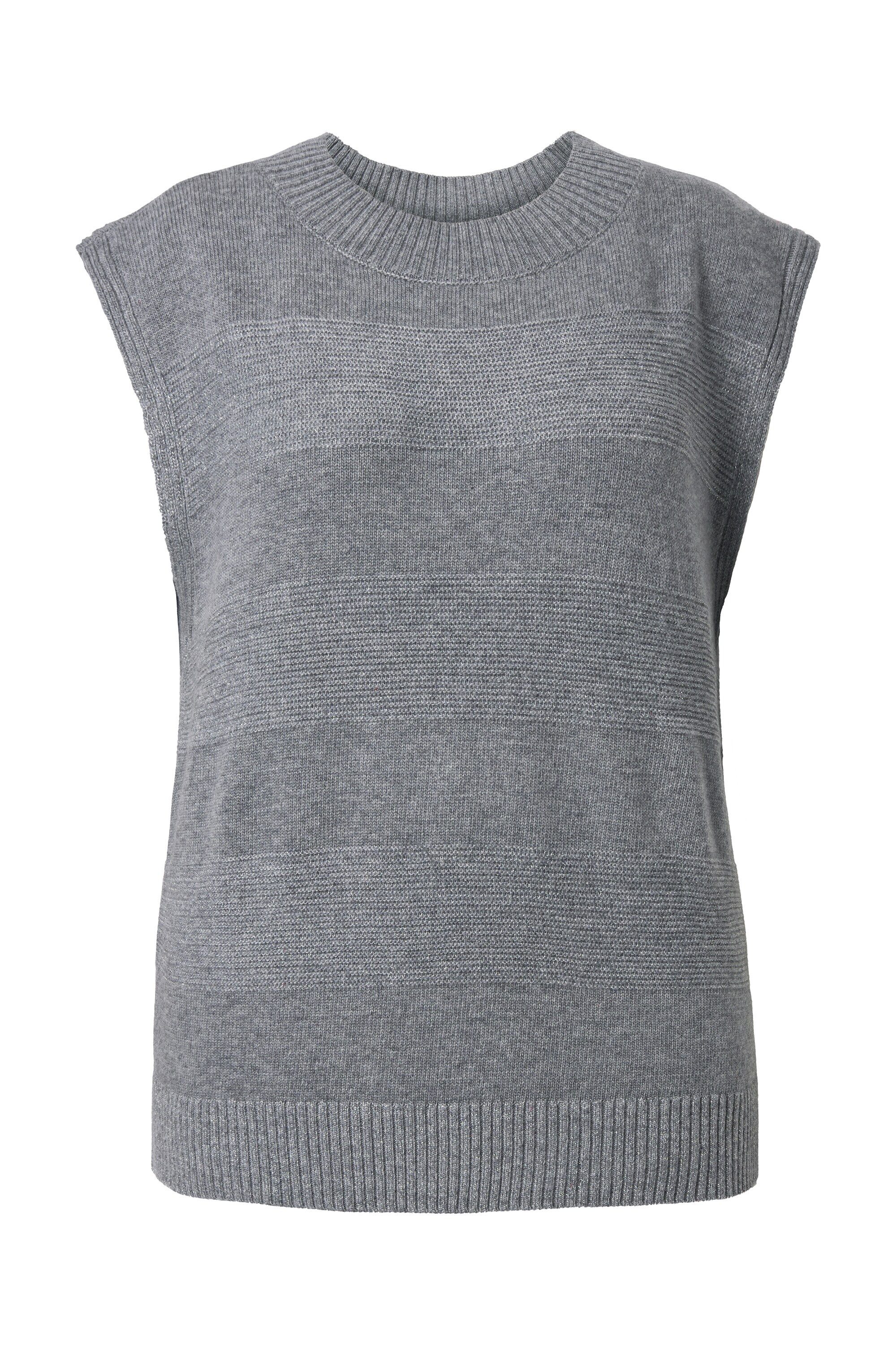 Ulla Popken Pullunder Pullunder Strukturstreifen Glitter Rundhals günstig online kaufen