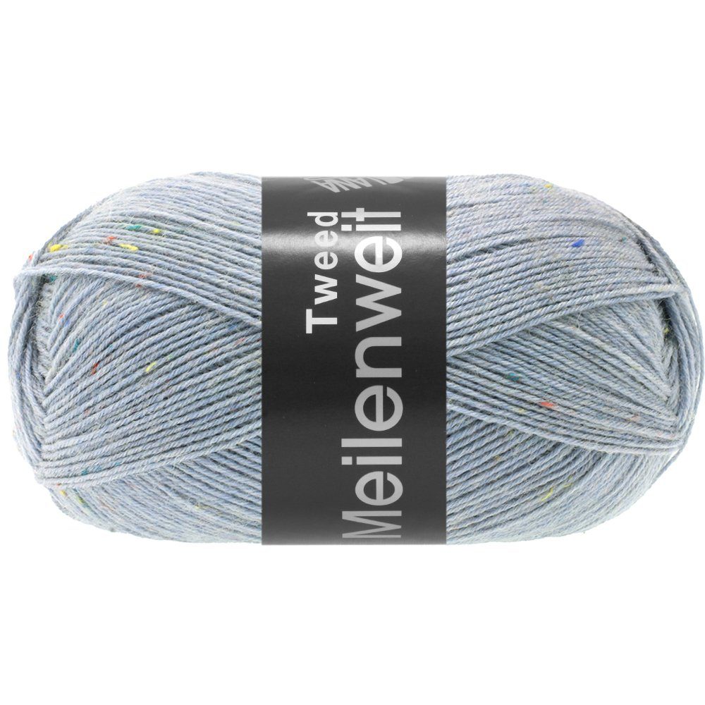 LANA GROSSA MEILENWEIT 100 g TWEED Häkelwolle, 420 m (4-fach Sockenwolle gepunktet, mit Tweed-Noppen), 100 g