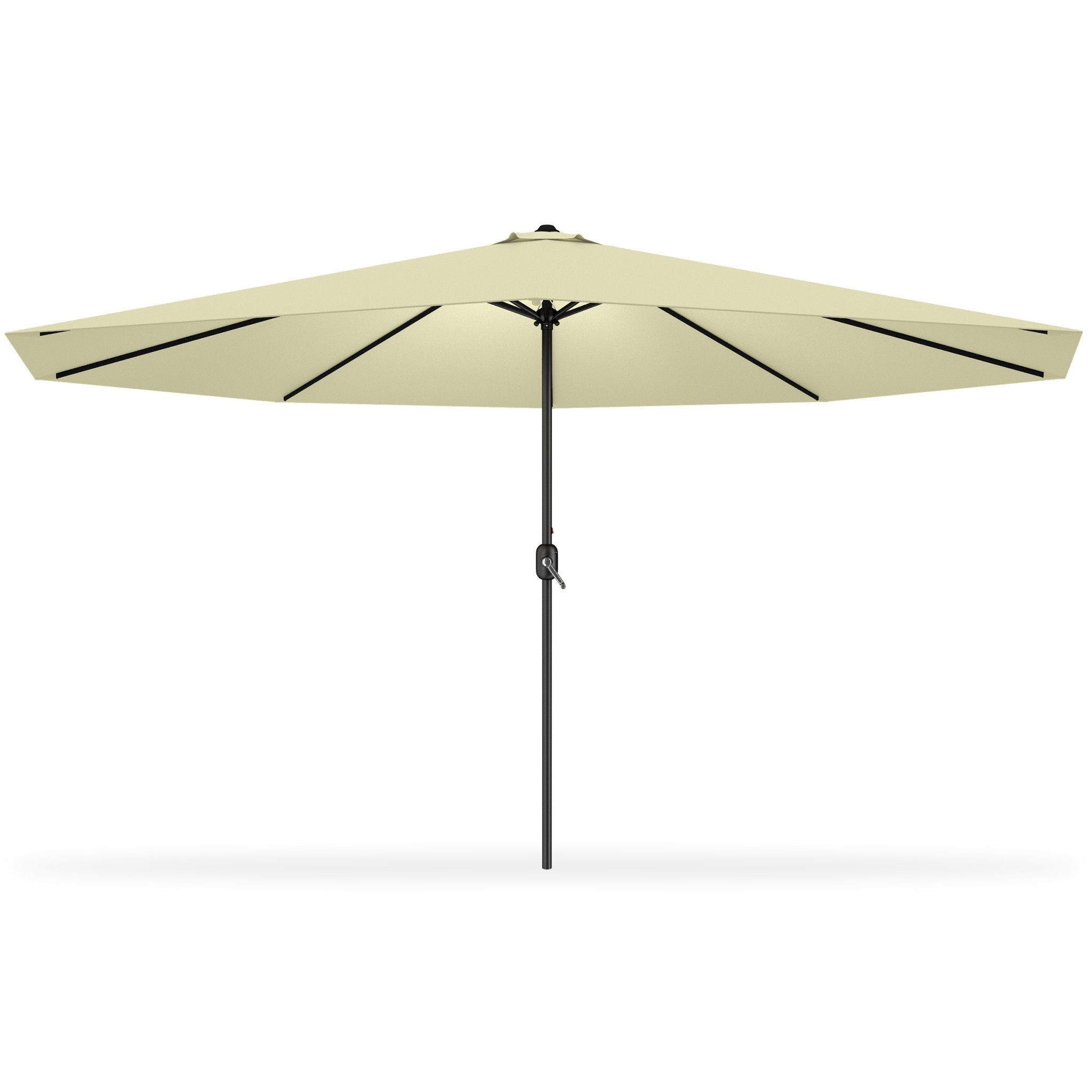 FIVMEN Sonnenschirm 350 cm Sonnenschirm, manuell verstellbar, geeignet für Gärten, LxB: 250x350 cm, Beige/Dunkelgrau
