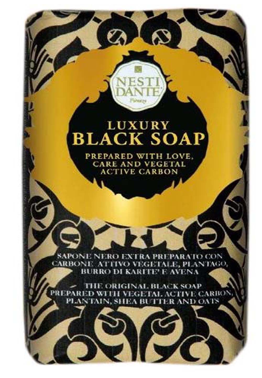 Nesti Dante Handseife Black Soap 250 g, 1-tlg., Hand -und Körperseife mit feinem Duft 250 g
