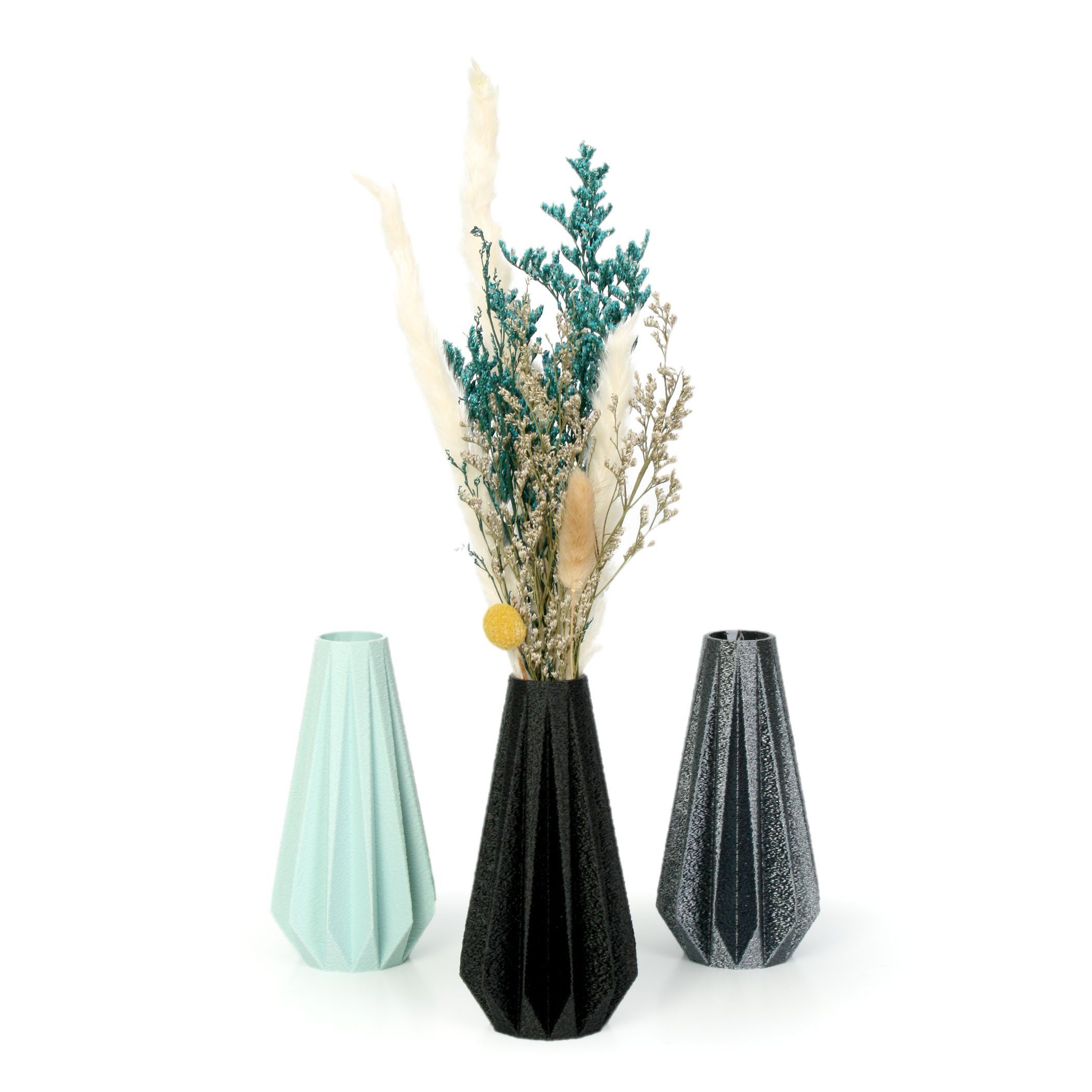 nachwachsenden Bio-Kunststoff, Dekovase Dekorative aus Feder bruchsicher & Blumenvase aus Black wasserdicht Vase Kreative – Rohstoffen; Designer