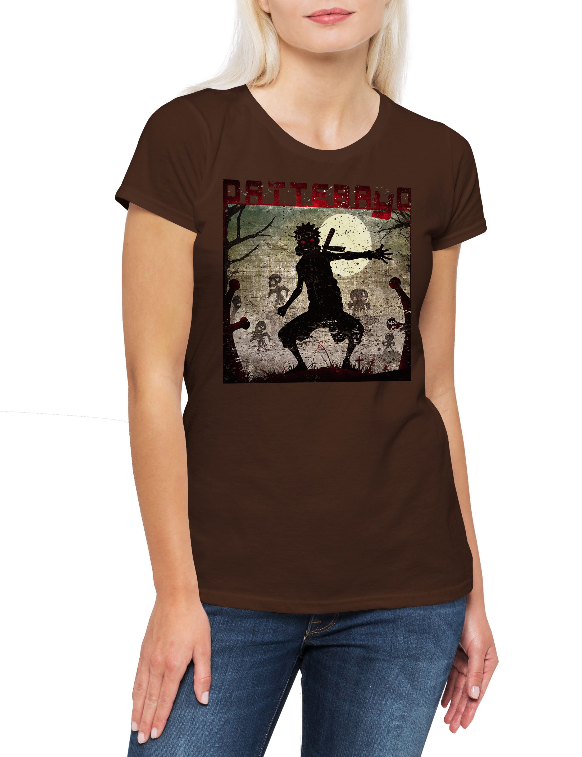 Print-Shirt Uzumaki Zombie Damen T-Shirt Shinobi Ninja System Anime Naruto Horror