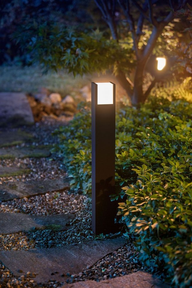 Philips Hue LED Außen-Stehlampe Fuzo, Dimmfunktion, Leuchtdauer einstellbar,  Smart Home, LED fest integriert, Extra-Warmweiß