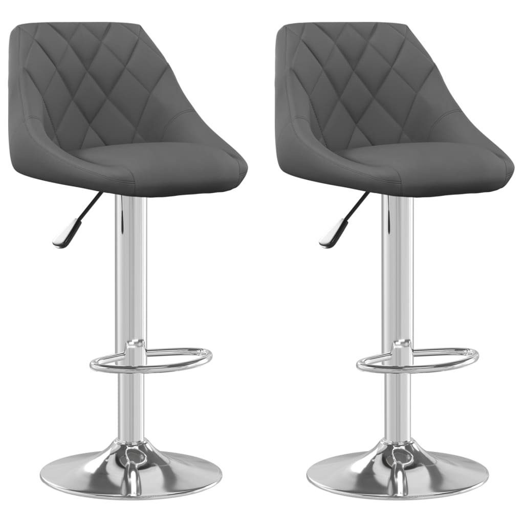 Barhocker Barhocker 2 Stk. Dunkelgrau Samt