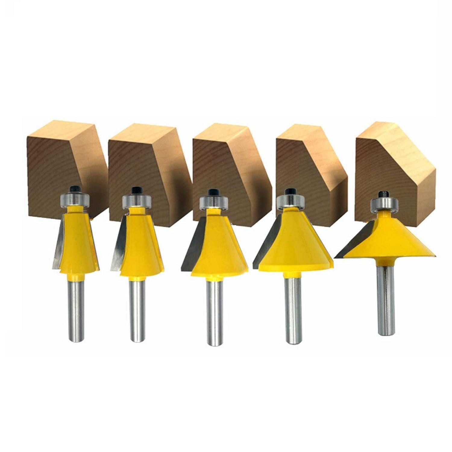 LuxusKollektion Schaftfräser Fasenfräser Set 8mm Schaft Hartmetall Winkel