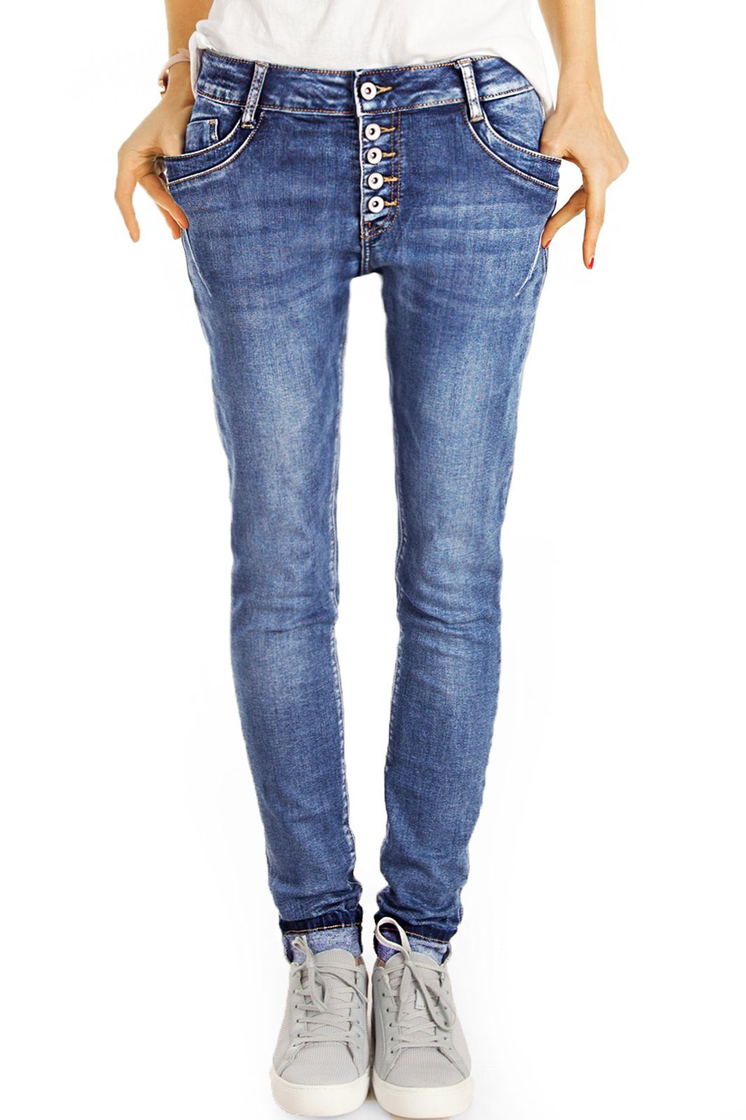ᐅ be styled Slim-fit-Jeans Medium waist slim fit Jeans mit Knopfleiste ...
