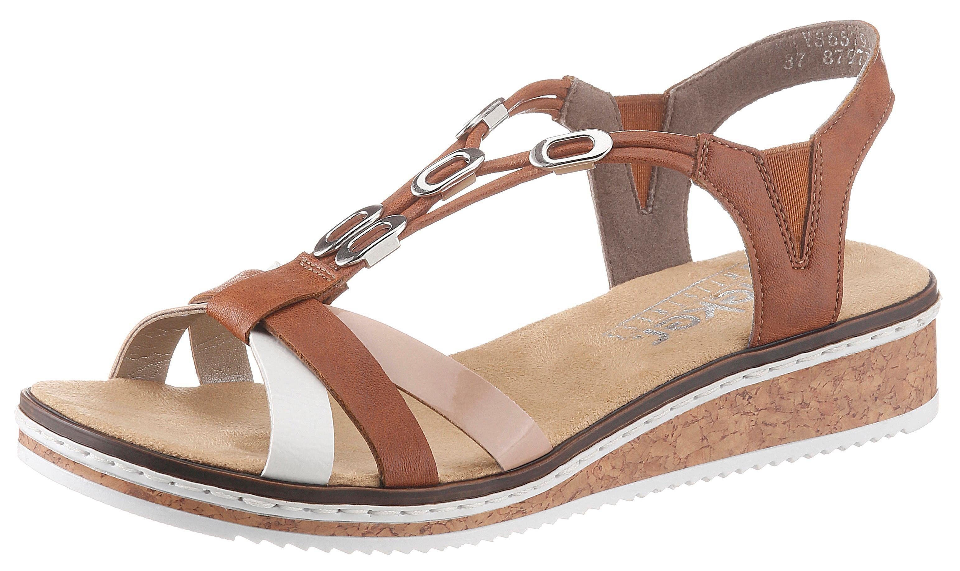 Rieker Riemchensandale, Sommerschuh, Sandalette, Keilabsatz, mit Accessoire günstig online kaufen