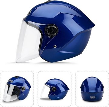 LIONCIANO Motorradhelm Mit verstellbarem Kinnriemen, oberer Belüftung und PC-Visier (Vielseitig für verschiedene Anwendungen), Schutzhelm bietet durch ABS-Kunststoff, ergonomisches Design